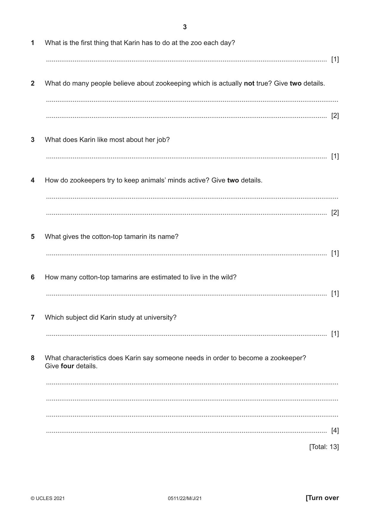 Cambridge IGCSE English - Second Language (count-in oral) 0511 2021 May/June Paper 2 · Variant 2 question paper, page 3 of 16
