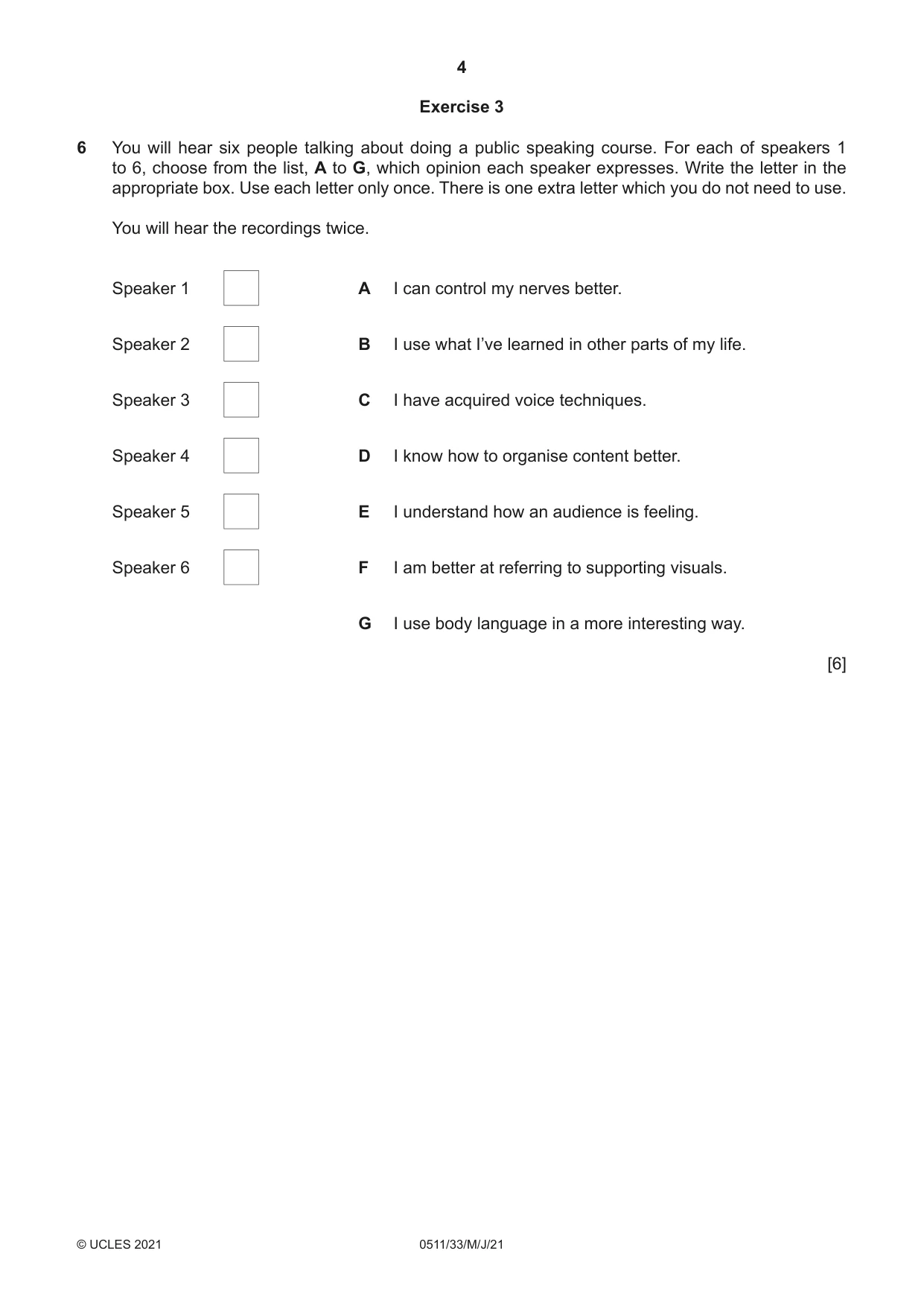 Cambridge IGCSE English - Second Language (count-in oral) 0511 2021 May/June Paper 3 · Variant 3 question paper, page 4 of 8