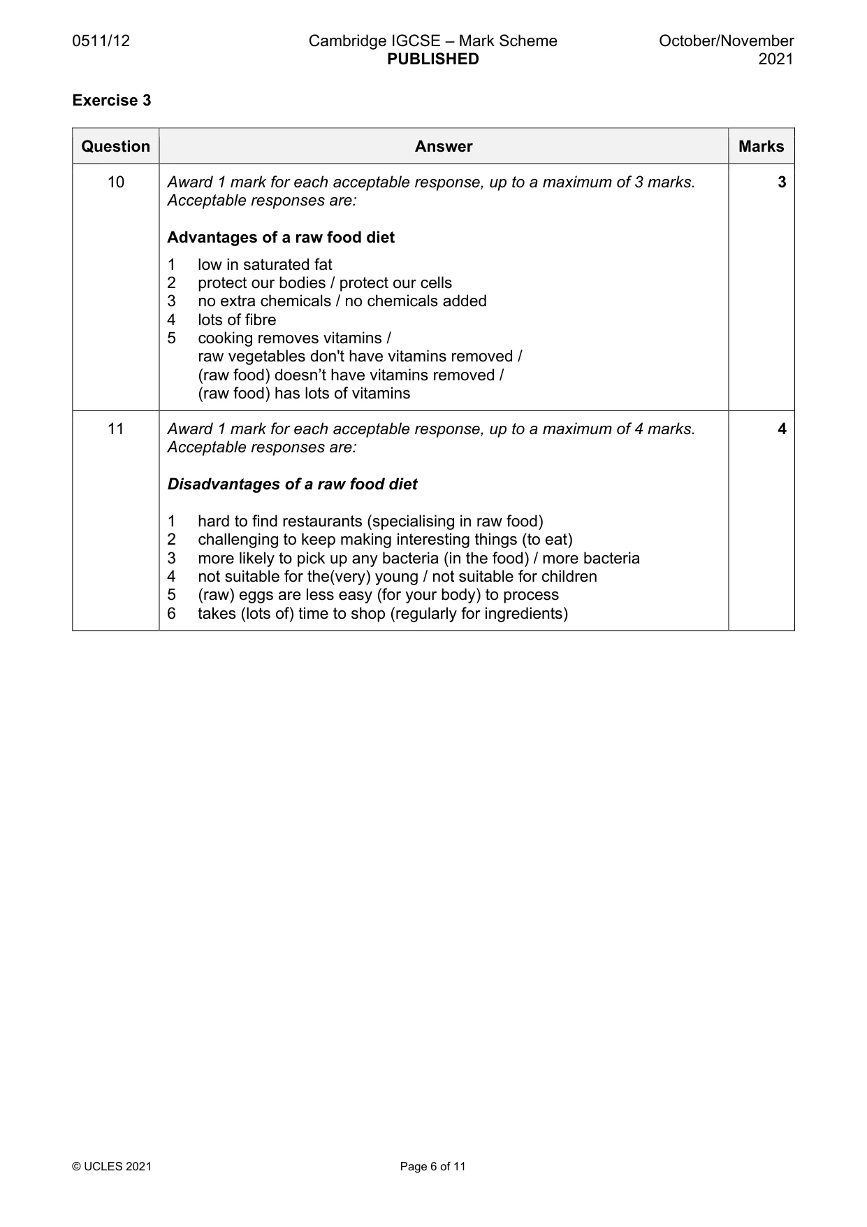 Mark scheme, page 6 of 11