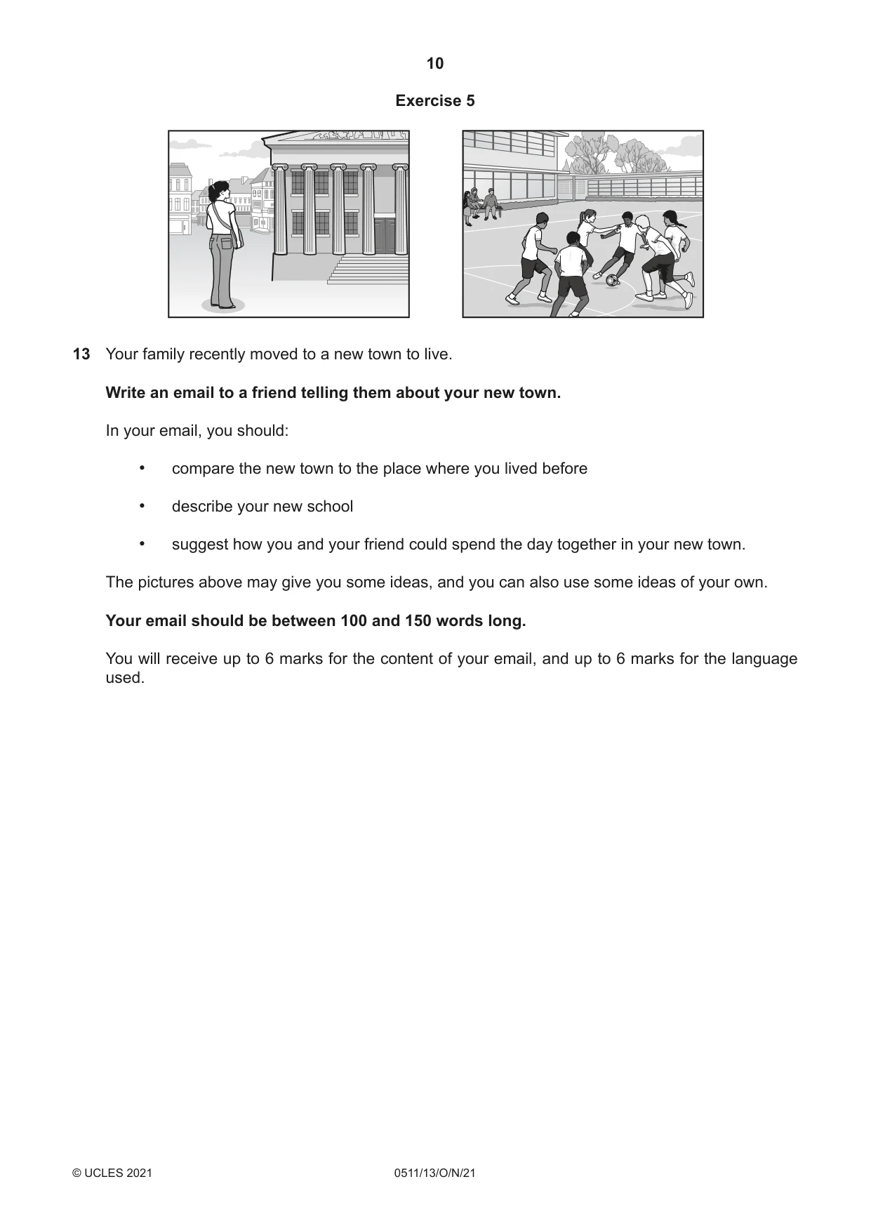 Cambridge IGCSE English - Second Language (count-in oral) 0511 2021 Oct/Nov Paper 1 · Variant 3 question paper, page 10 of 16