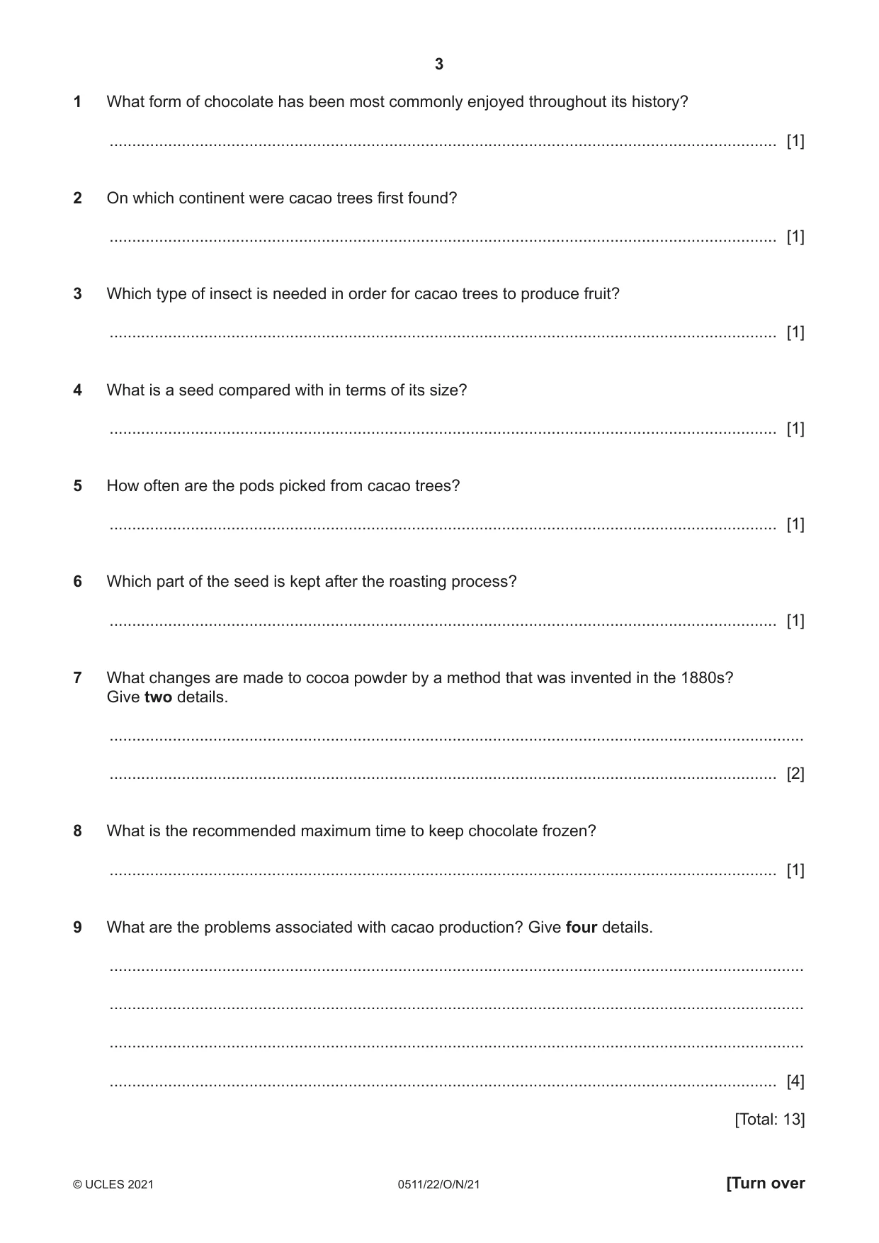 Cambridge IGCSE English - Second Language (count-in oral) 0511 2021 Oct/Nov Paper 2 · Variant 2 question paper, page 3 of 16