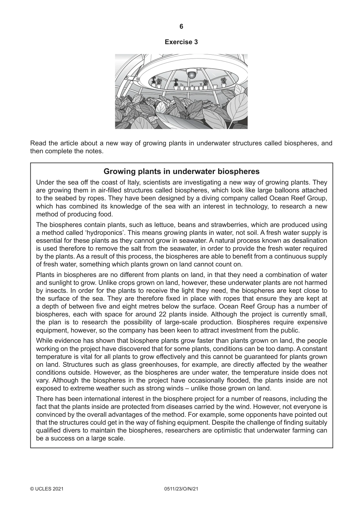 Cambridge IGCSE English - Second Language (count-in oral) 0511 2021 Oct/Nov Paper 2 · Variant 3 question paper, page 6 of 16