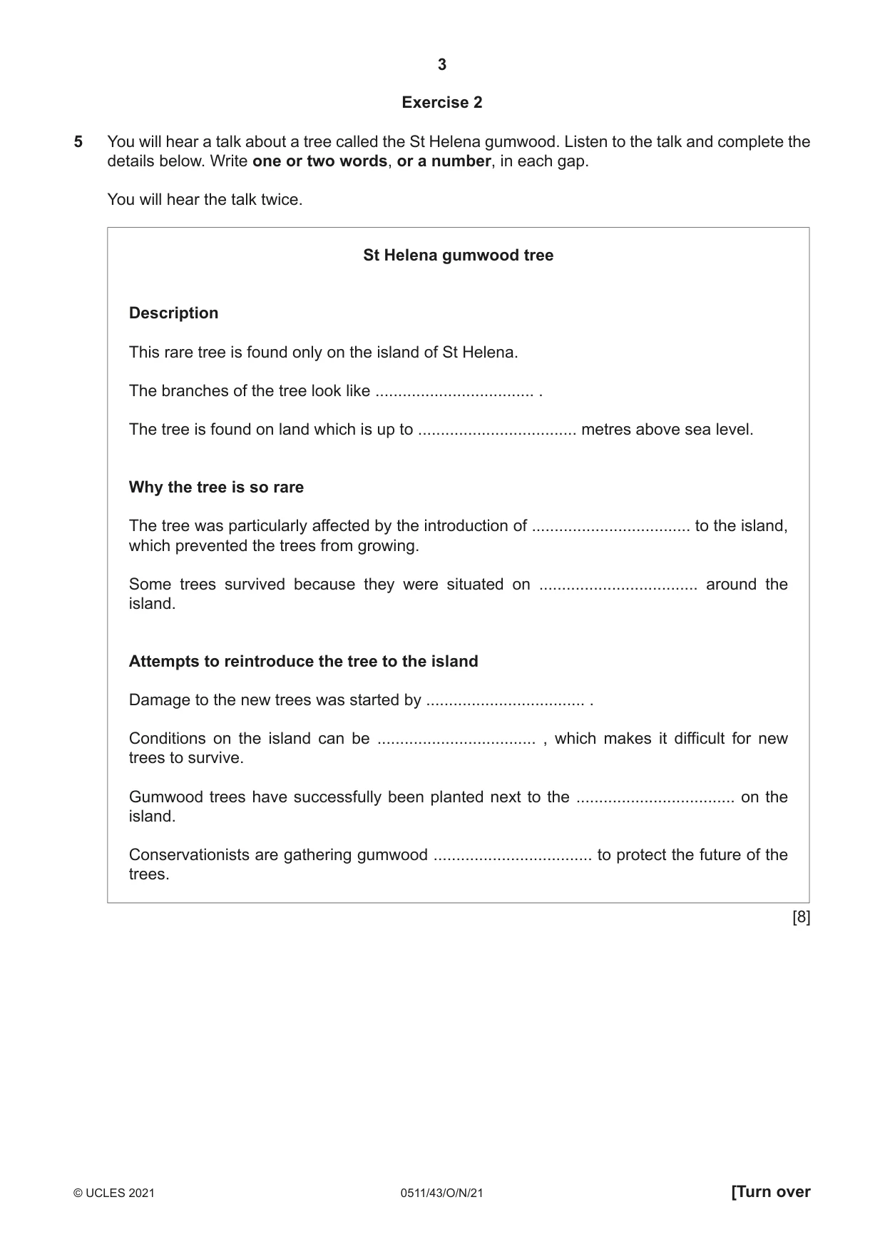 Cambridge IGCSE English - Second Language (count-in oral) 0511 2021 Oct/Nov Paper 4 · Variant 3 question paper, page 3 of 12