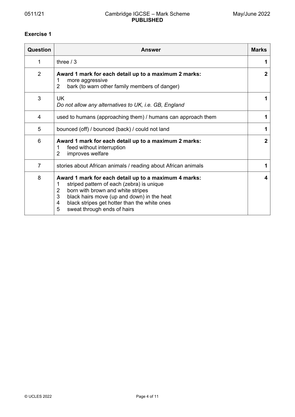 Mark scheme, page 4 of 11