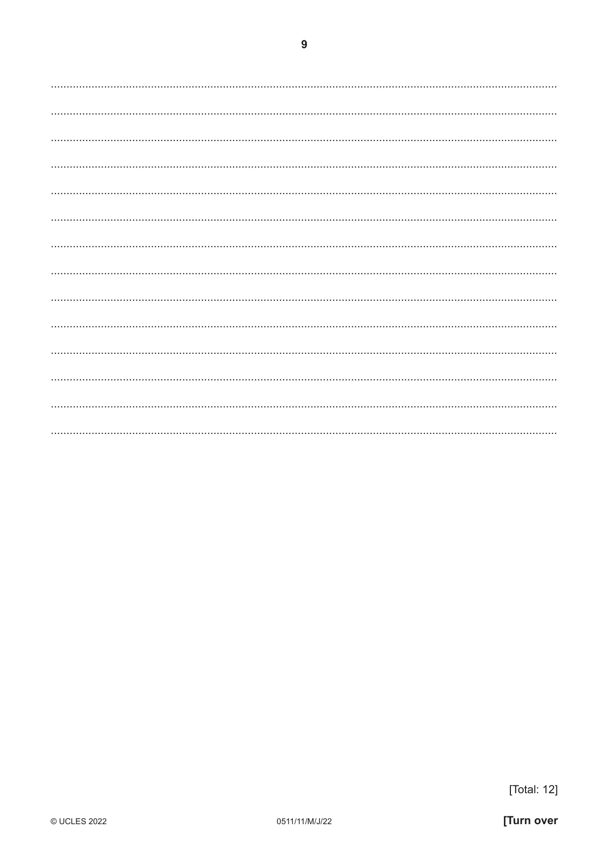 Cambridge IGCSE English - Second Language (count-in oral) 0511 2022 May/June Paper 1 · Variant 1 question paper, page 9 of 16