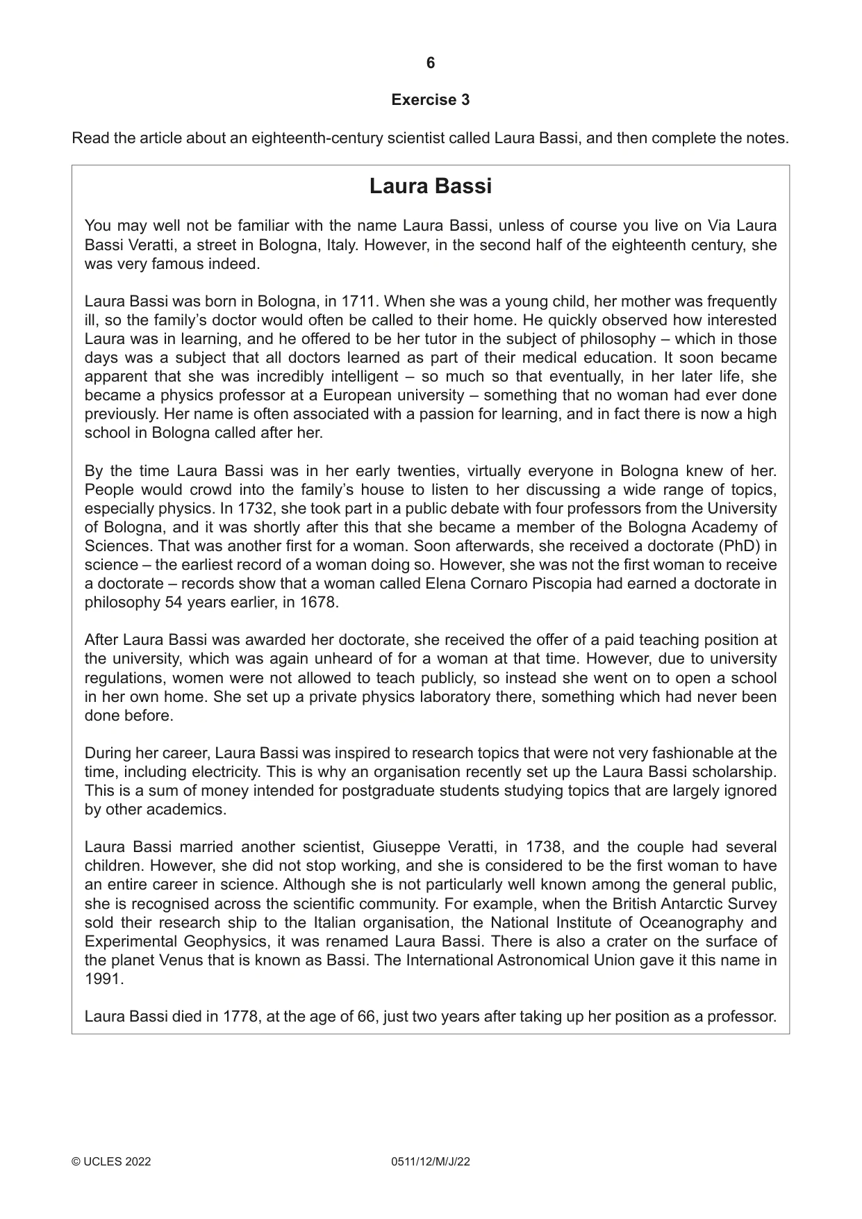 Cambridge IGCSE English - Second Language (count-in oral) 0511 2022 May/June Paper 1 · Variant 2 question paper, page 6 of 16