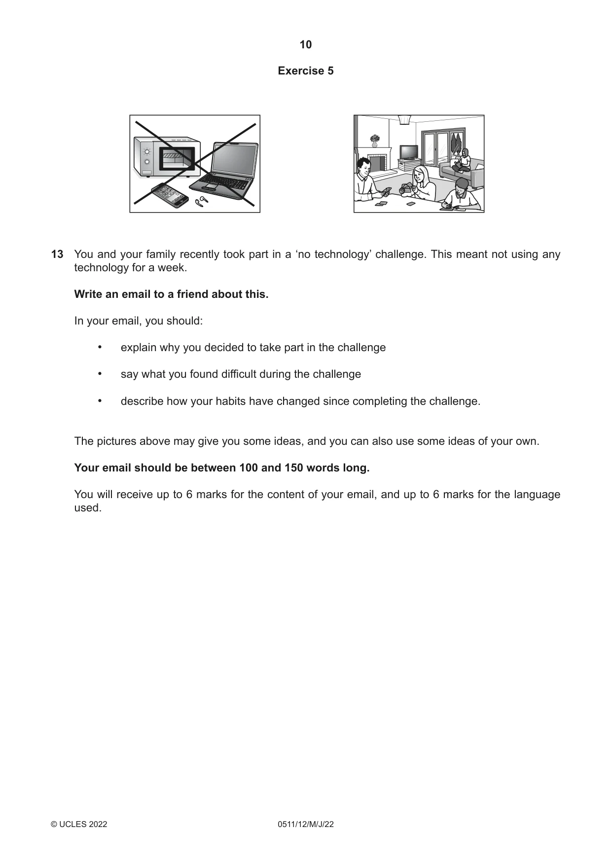 Cambridge IGCSE English - Second Language (count-in oral) 0511 2022 May/June Paper 1 · Variant 2 question paper, page 10 of 16