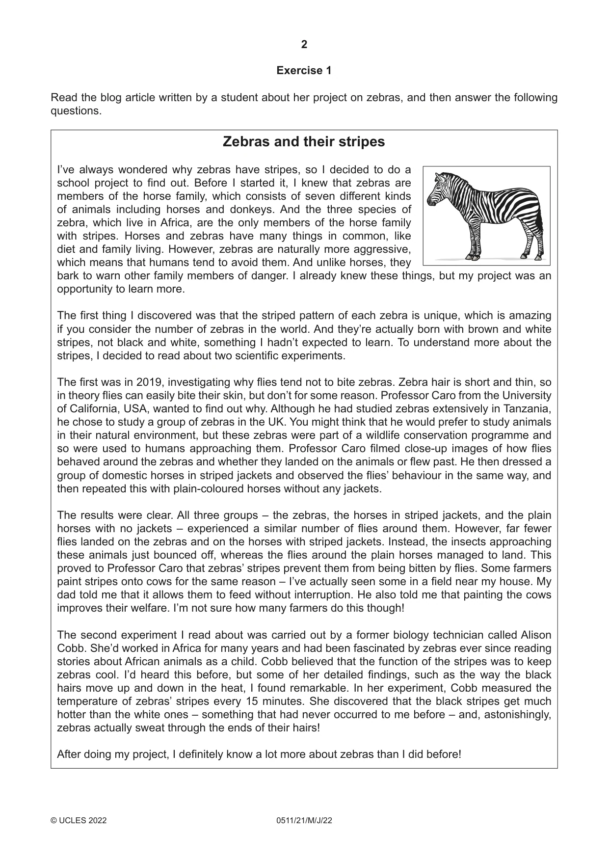 Cambridge IGCSE English - Second Language (count-in oral) 0511 2022 May/June Paper 2 · Variant 1 question paper, page 2 of 16