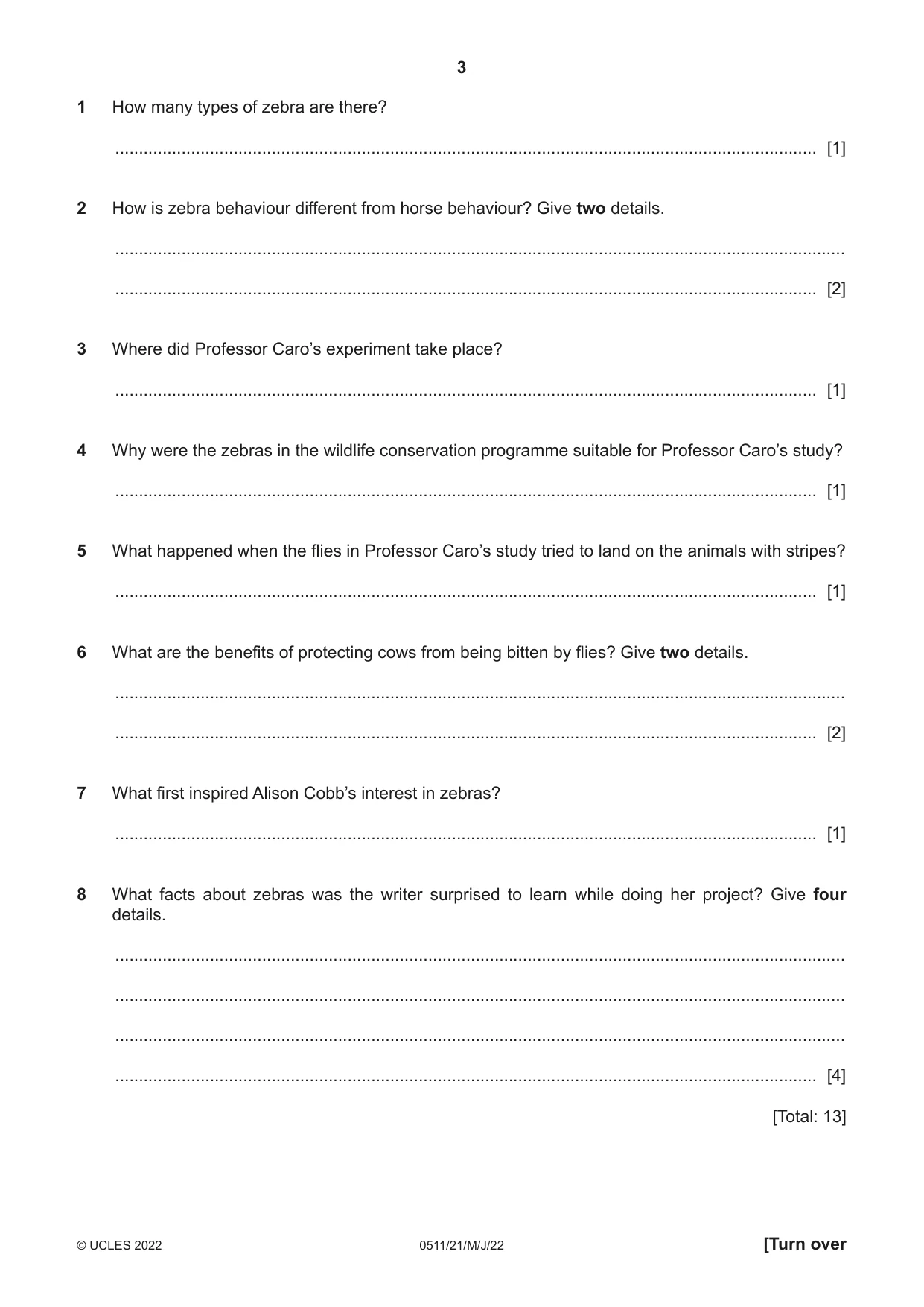 Cambridge IGCSE English - Second Language (count-in oral) 0511 2022 May/June Paper 2 · Variant 1 question paper, page 3 of 16