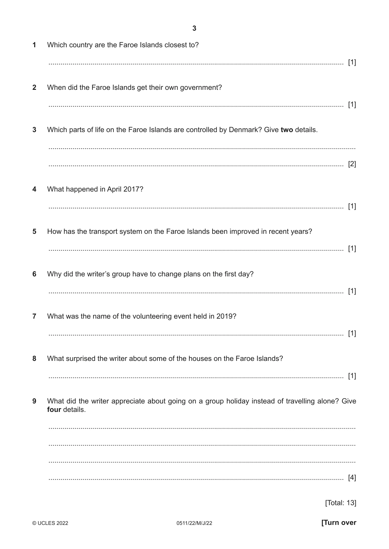 Cambridge IGCSE English - Second Language (count-in oral) 0511 2022 May/June Paper 2 · Variant 2 question paper, page 3 of 16