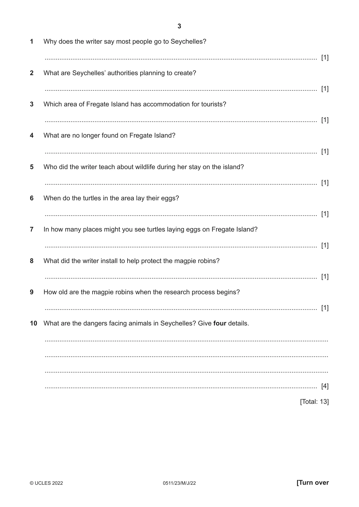 Cambridge IGCSE English - Second Language (count-in oral) 0511 2022 May/June Paper 2 · Variant 3 question paper, page 3 of 16