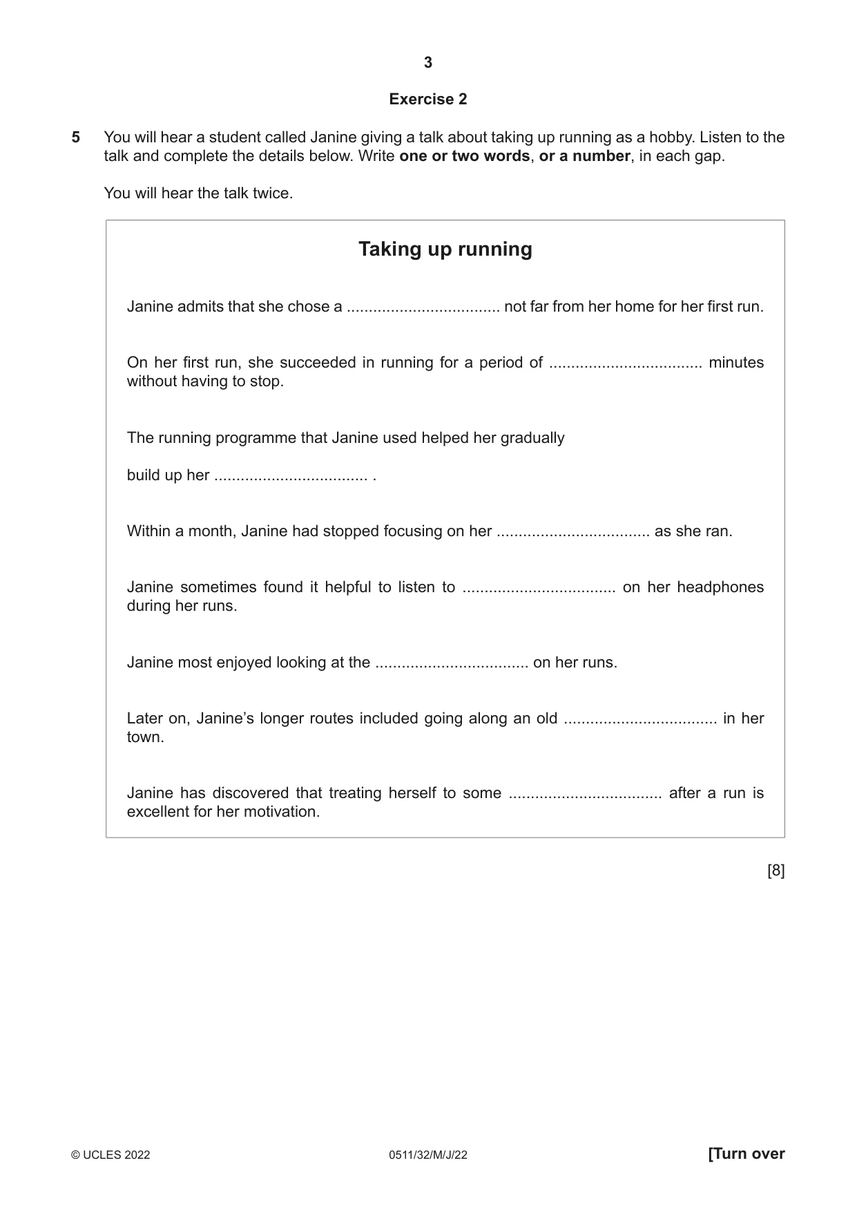 Cambridge IGCSE English - Second Language (count-in oral) 0511 2022 May/June Paper 3 · Variant 2 question paper, page 3 of 8