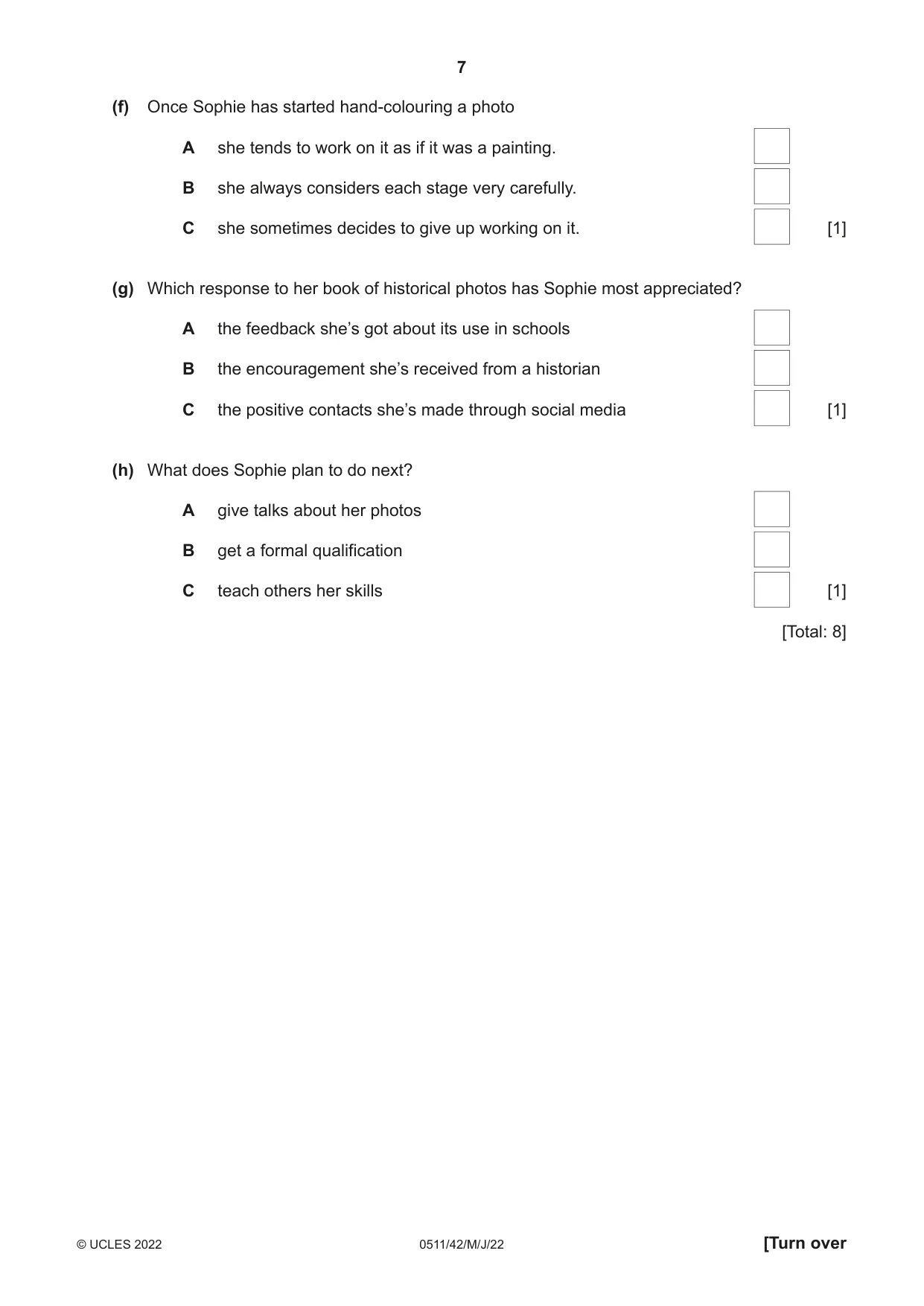 Cambridge IGCSE English - Second Language (count-in oral) 0511 2022 May/June Paper 4 · Variant 2 question paper, page 7 of 12