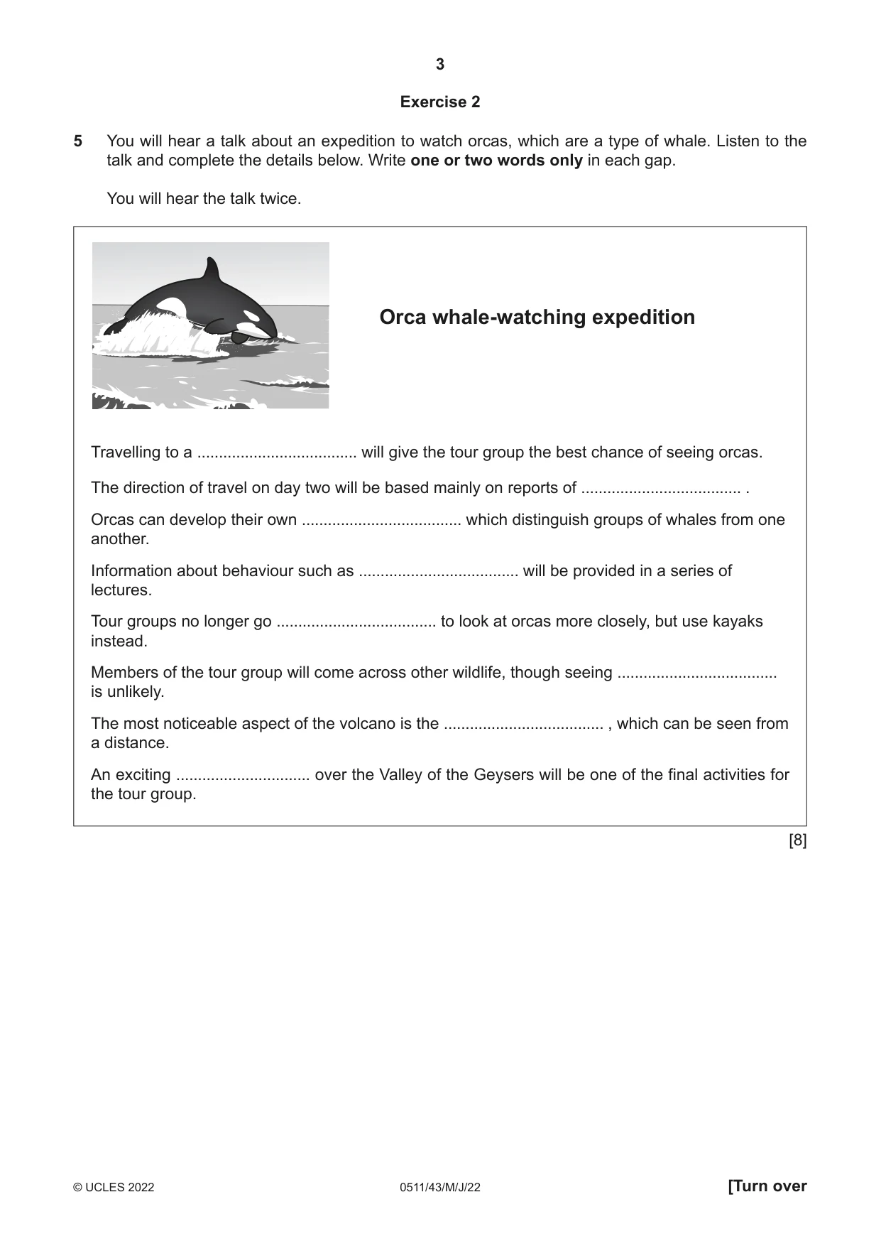 Cambridge IGCSE English - Second Language (count-in oral) 0511 2022 May/June Paper 4 · Variant 3 question paper, page 3 of 12