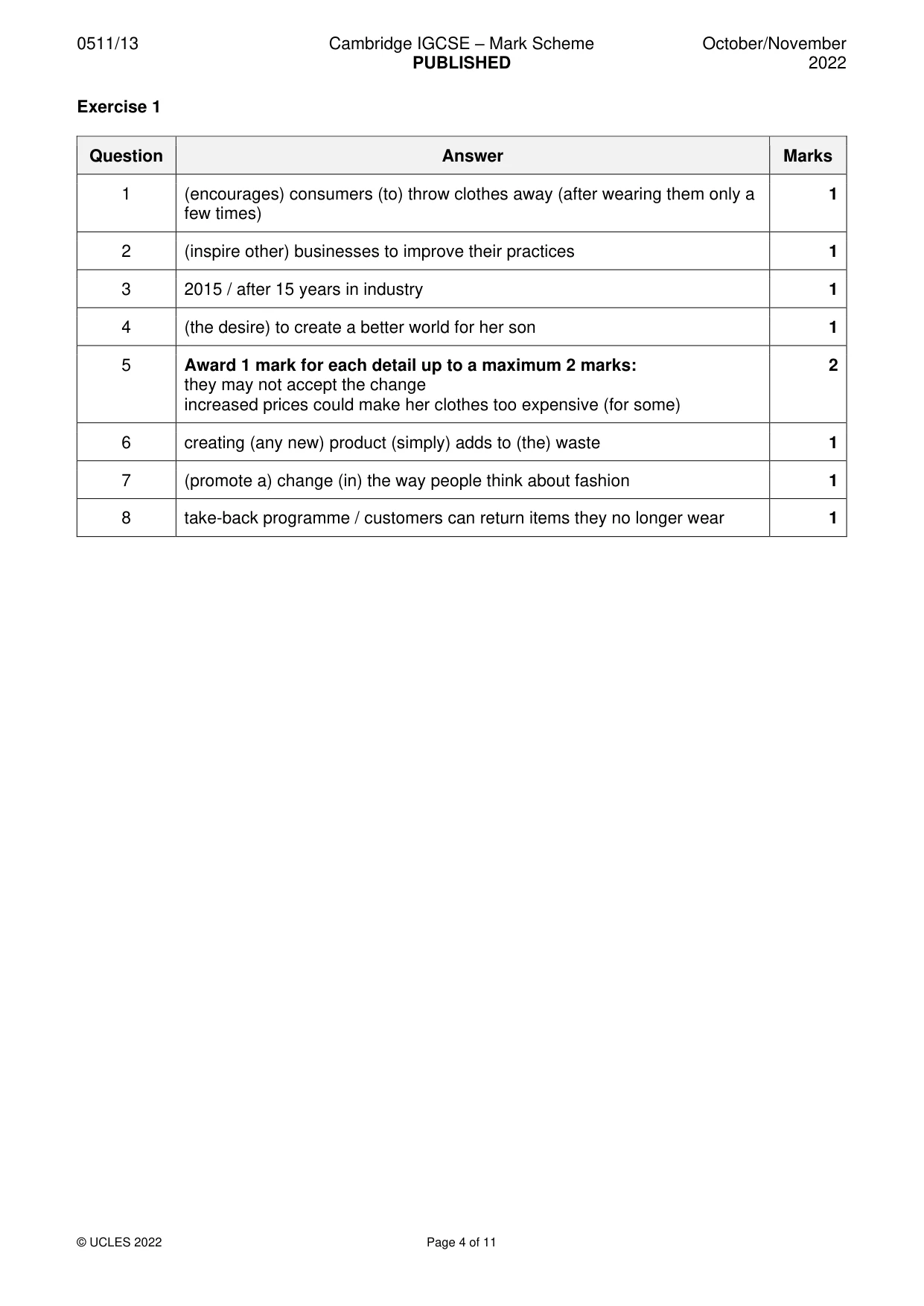 Mark scheme, page 4 of 11