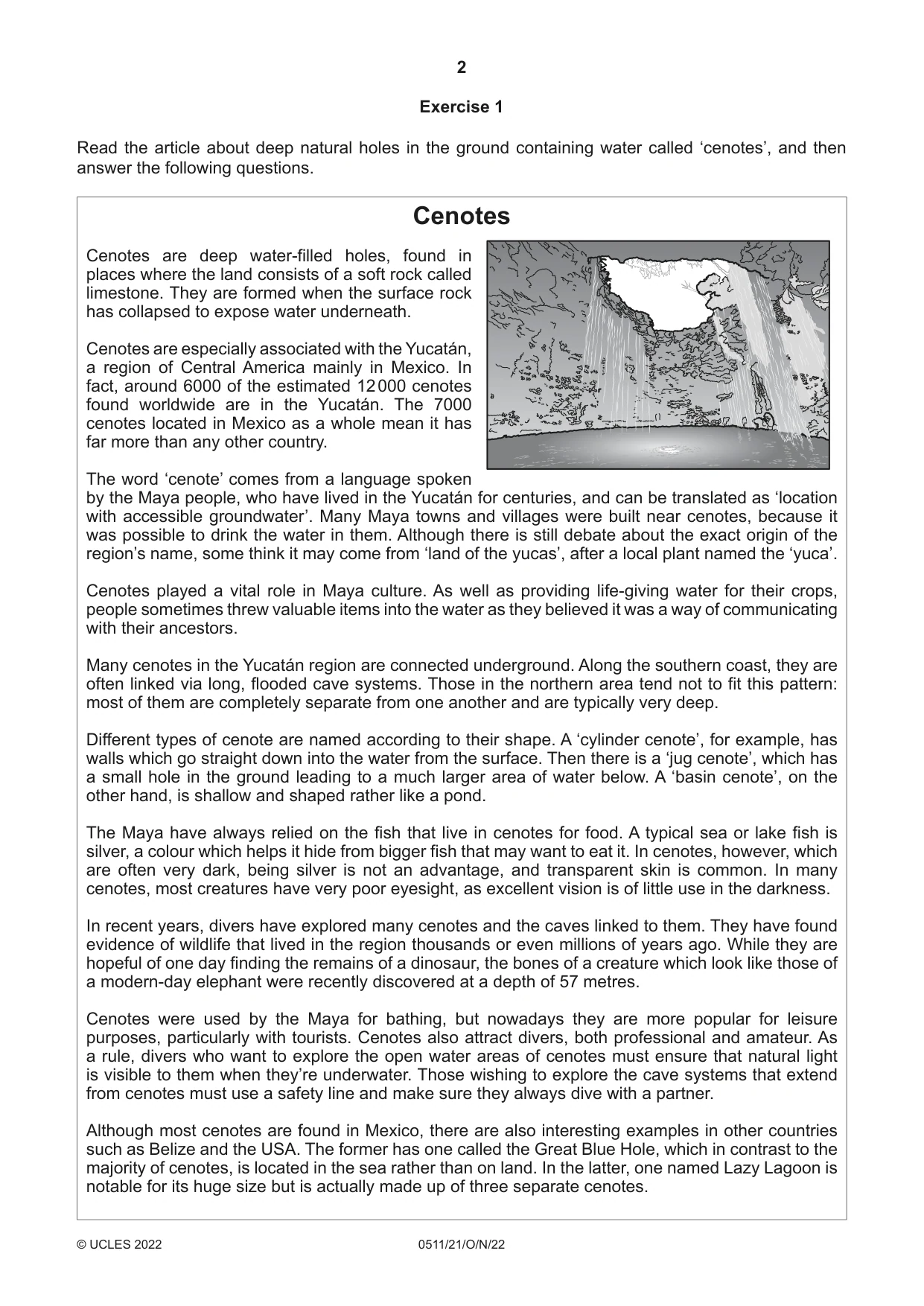 Cambridge IGCSE English - Second Language (count-in oral) 0511 2022 Oct/Nov Paper 2 · Variant 1 question paper, page 2 of 16