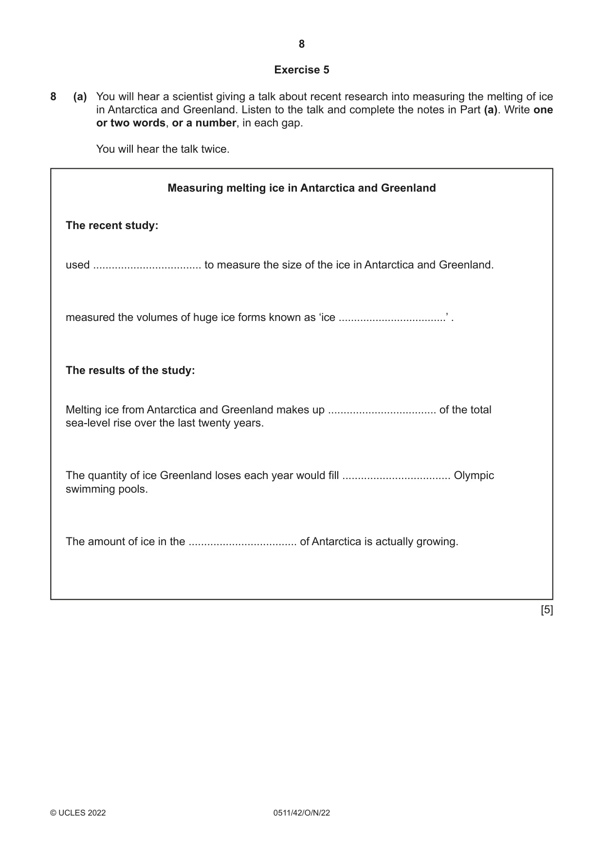 Cambridge IGCSE English - Second Language (count-in oral) 0511 2022 Oct/Nov Paper 4 · Variant 2 question paper, page 8 of 12