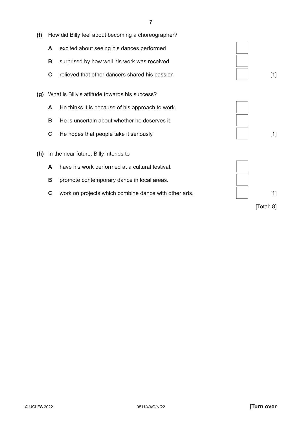 Cambridge IGCSE English - Second Language (count-in oral) 0511 2022 Oct/Nov Paper 4 · Variant 3 question paper, page 7 of 12