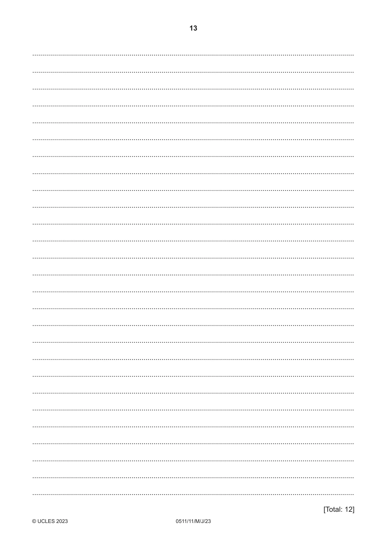 Cambridge IGCSE English - Second Language (count-in oral) 0511 2023 May/June Paper 1 · Variant 1 question paper, page 13 of 16