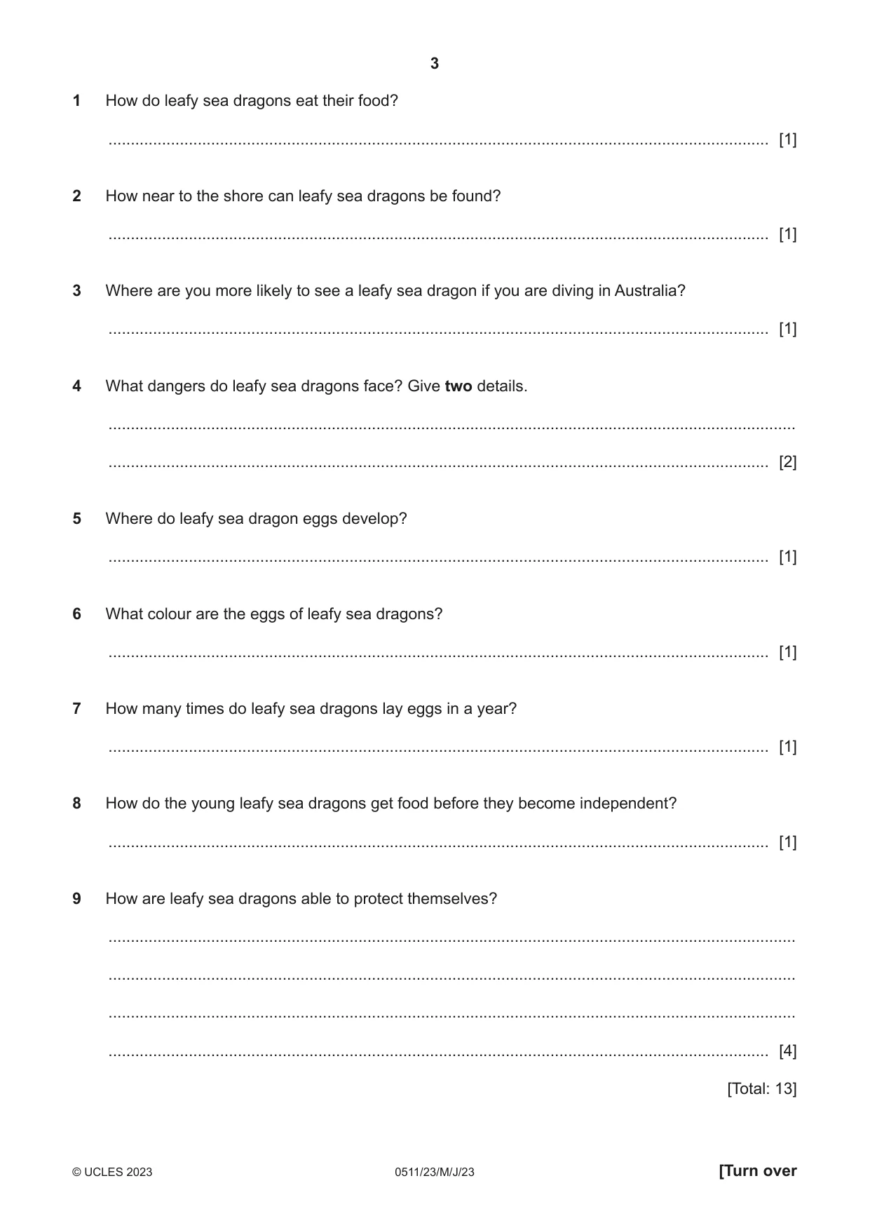 Cambridge IGCSE English - Second Language (count-in oral) 0511 2023 May/June Paper 2 · Variant 3 question paper, page 3 of 16