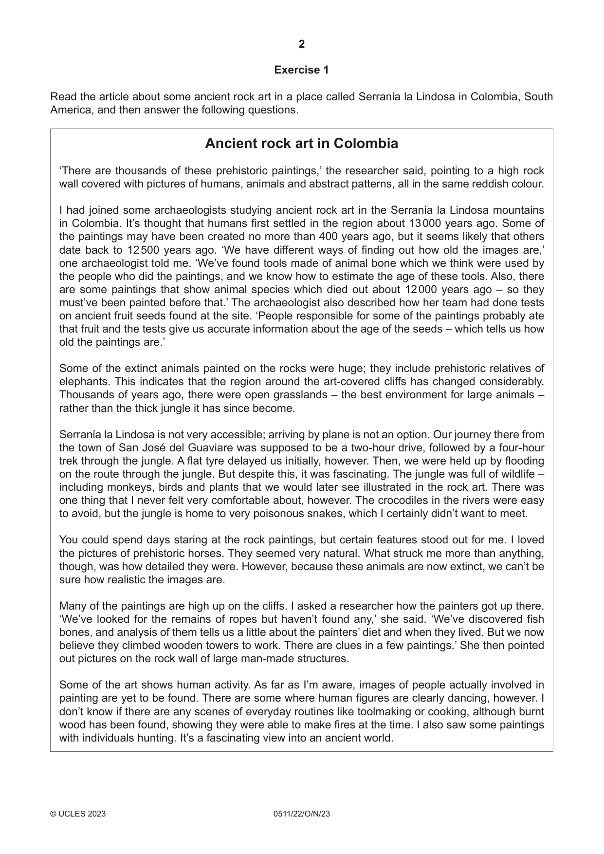 Cambridge IGCSE English - Second Language (count-in oral) 0511 2023 Oct/Nov Paper 2 · Variant 2 question paper, page 2 of 16