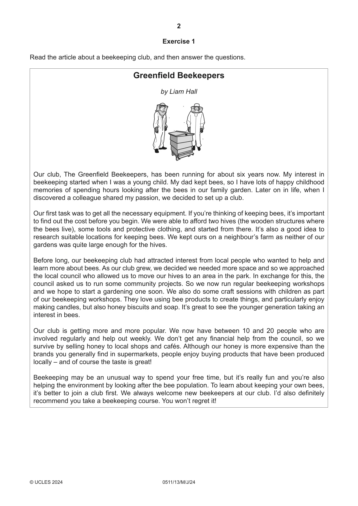 Cambridge IGCSE English - Second Language (count-in oral) 0511 2024 May/June Paper 1 · Variant 3 question paper, page 2 of 16