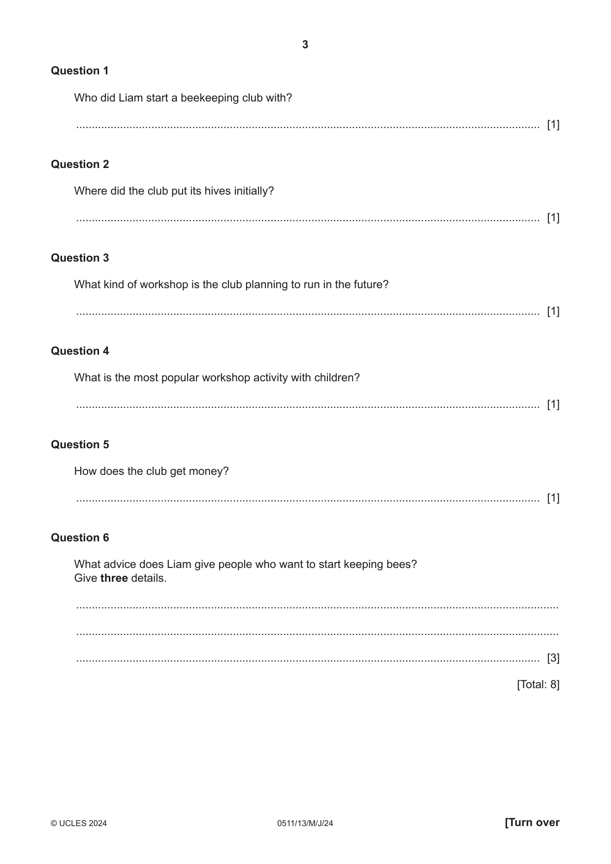 Cambridge IGCSE English - Second Language (count-in oral) 0511 2024 May/June Paper 1 · Variant 3 question paper, page 3 of 16