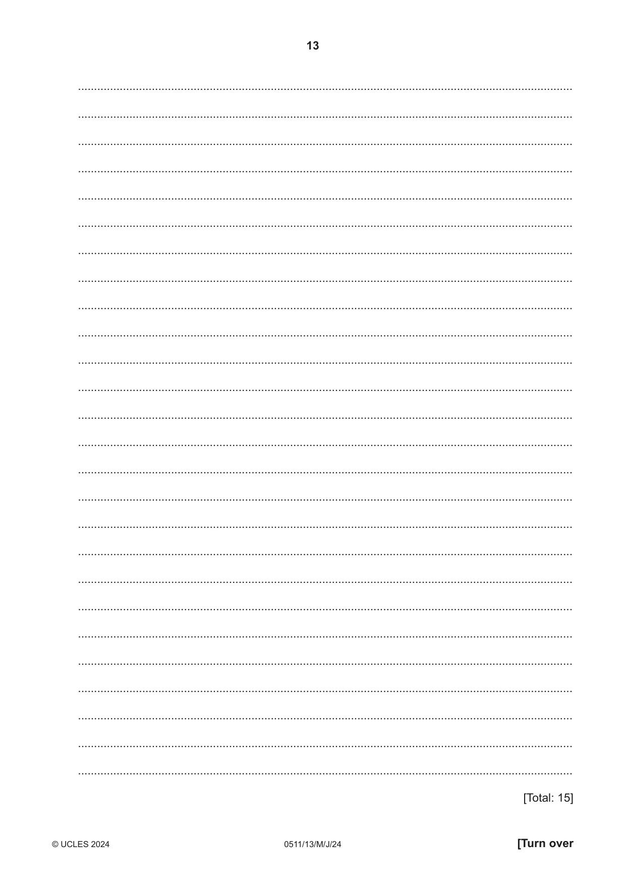 Cambridge IGCSE English - Second Language (count-in oral) 0511 2024 May/June Paper 1 · Variant 3 question paper, page 13 of 16