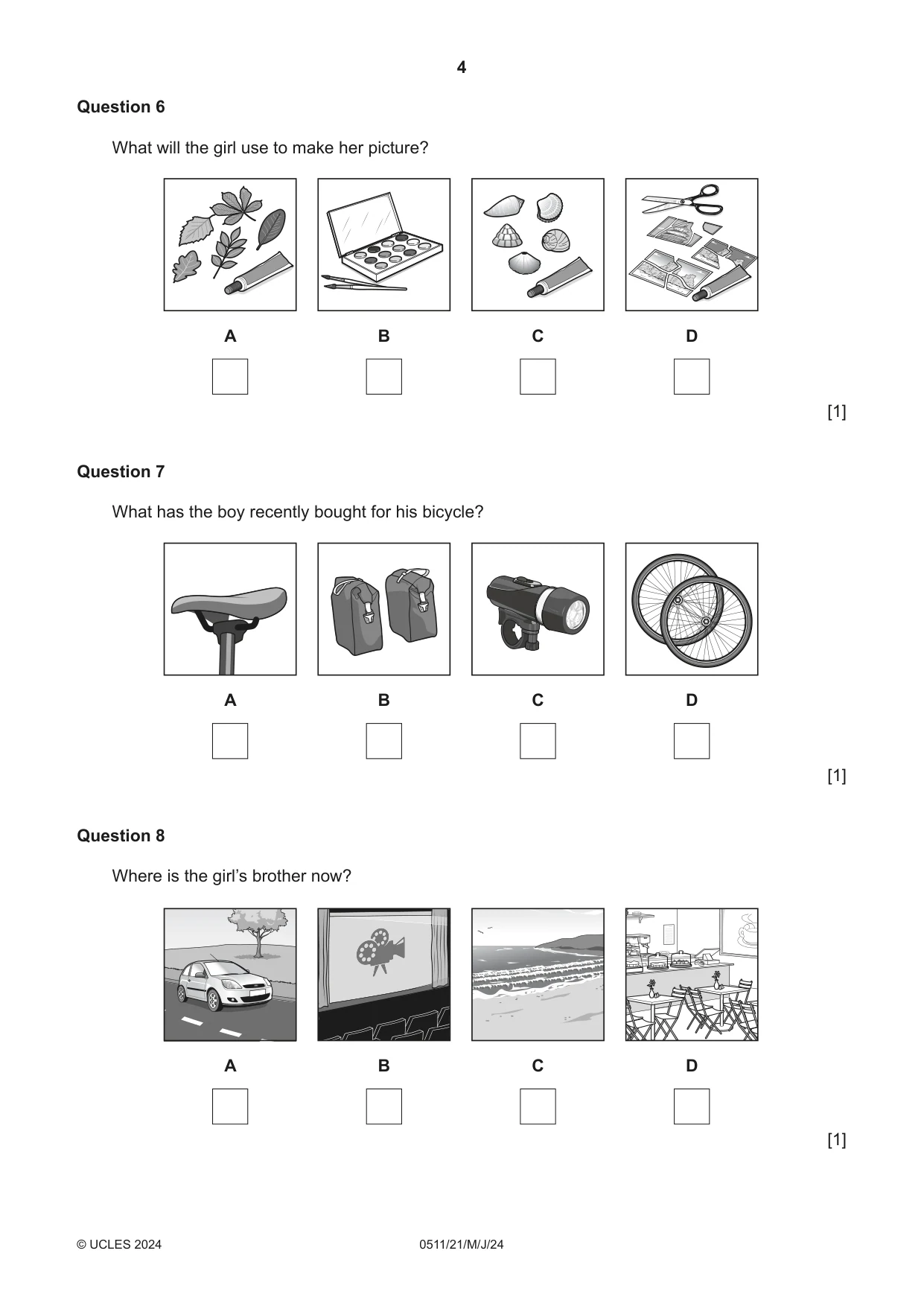 Cambridge IGCSE English - Second Language (count-in oral) 0511 2024 May/June Paper 2 · Variant 1 question paper, page 4 of 16