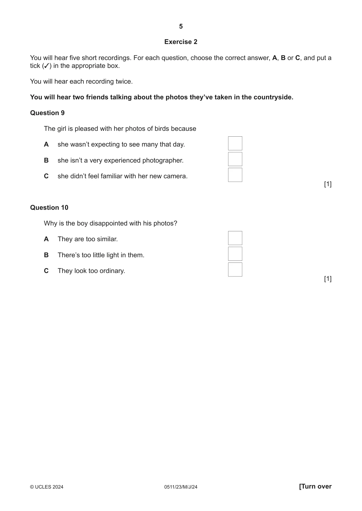Cambridge IGCSE English - Second Language (count-in oral) 0511 2024 May/June Paper 2 · Variant 3 question paper, page 5 of 16