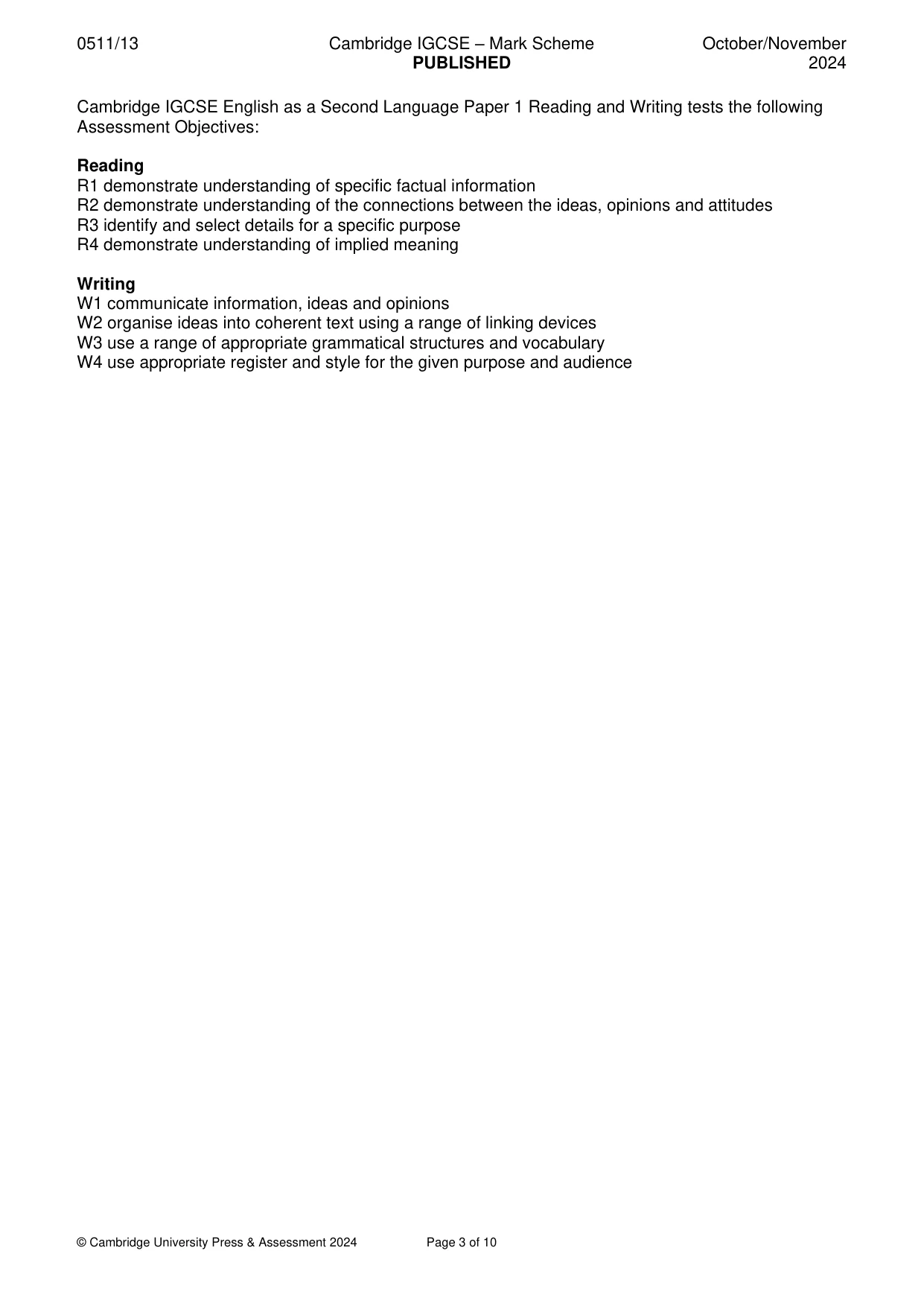 Mark scheme, page 3 of 10