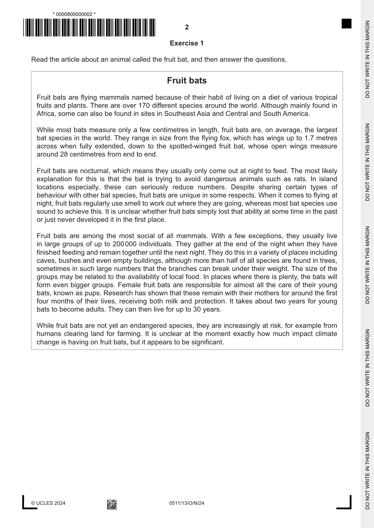 Cambridge IGCSE English - Second Language (count-in oral) 0511 2024 Oct/Nov Paper 1 · Variant 3 question paper, page 2 of 16
