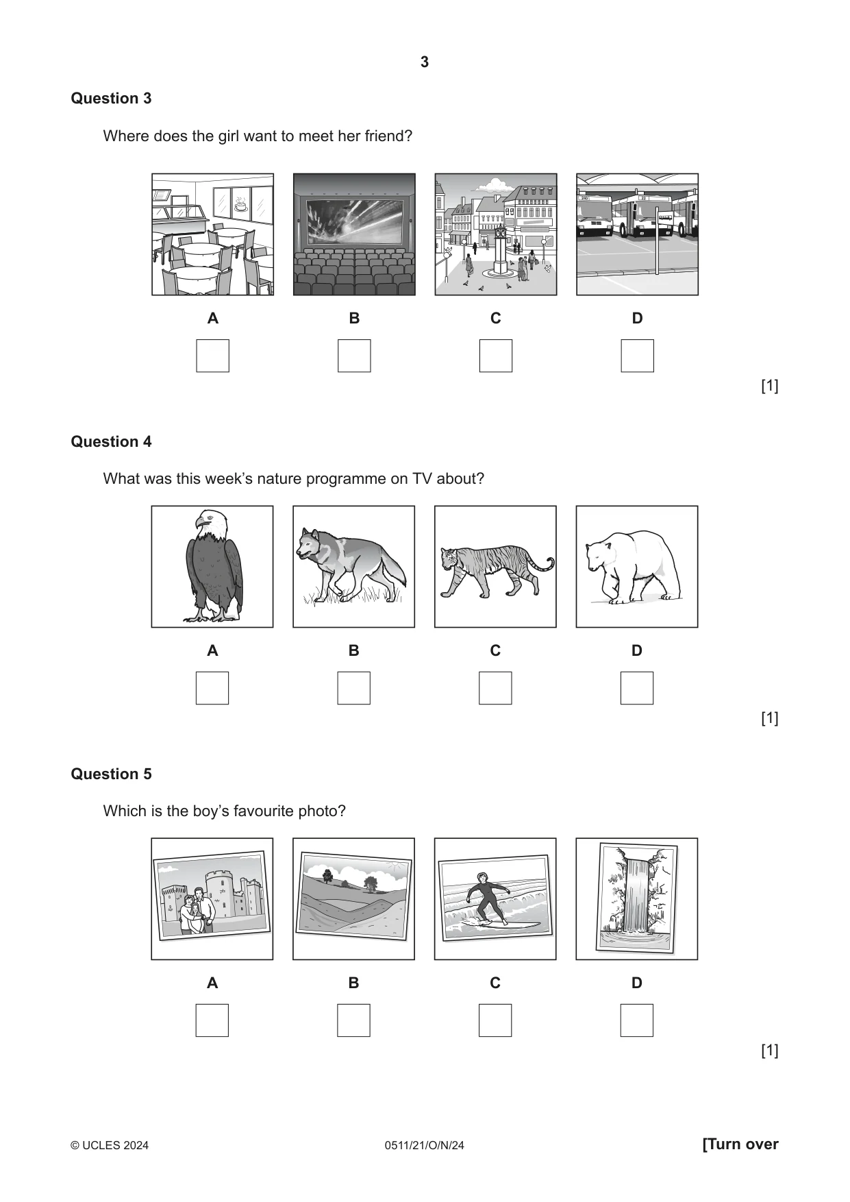 Cambridge IGCSE English - Second Language (count-in oral) 0511 2024 Oct/Nov Paper 2 · Variant 1 question paper, page 3 of 16