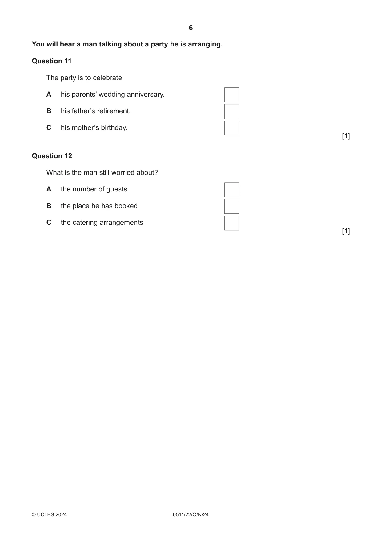 Cambridge IGCSE English - Second Language (count-in oral) 0511 2024 Oct/Nov Paper 2 · Variant 2 question paper, page 6 of 16