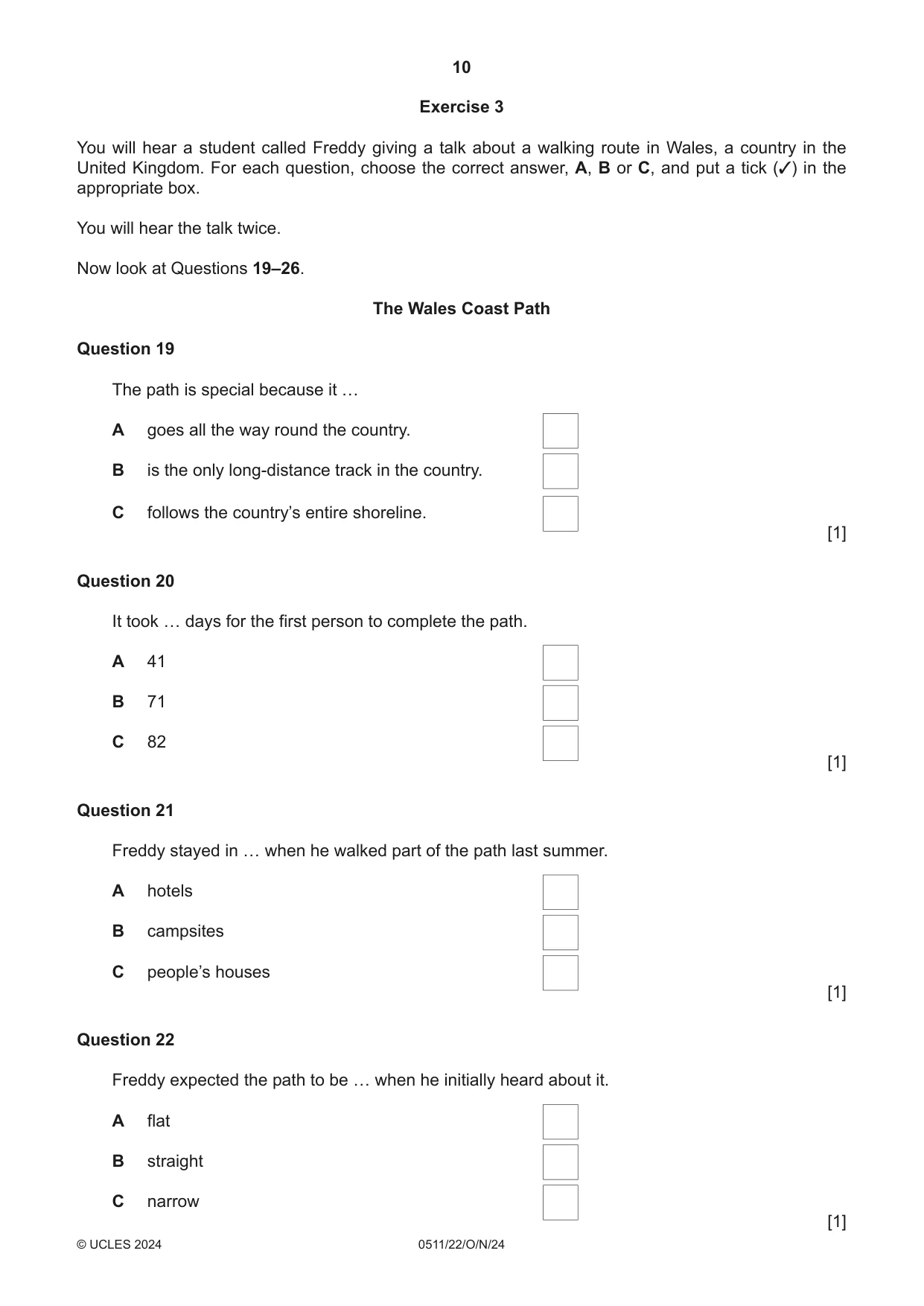 Cambridge IGCSE English - Second Language (count-in oral) 0511 2024 Oct/Nov Paper 2 · Variant 2 question paper, page 10 of 16