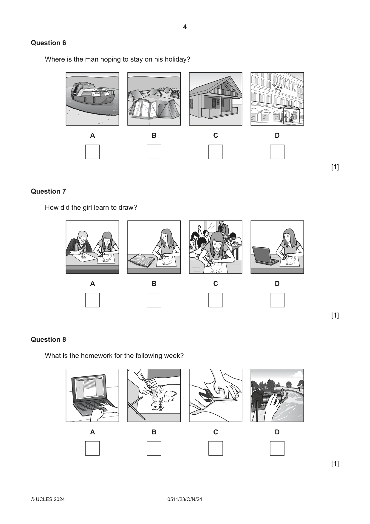 Cambridge IGCSE English - Second Language (count-in oral) 0511 2024 Oct/Nov Paper 2 · Variant 3 question paper, page 4 of 16
