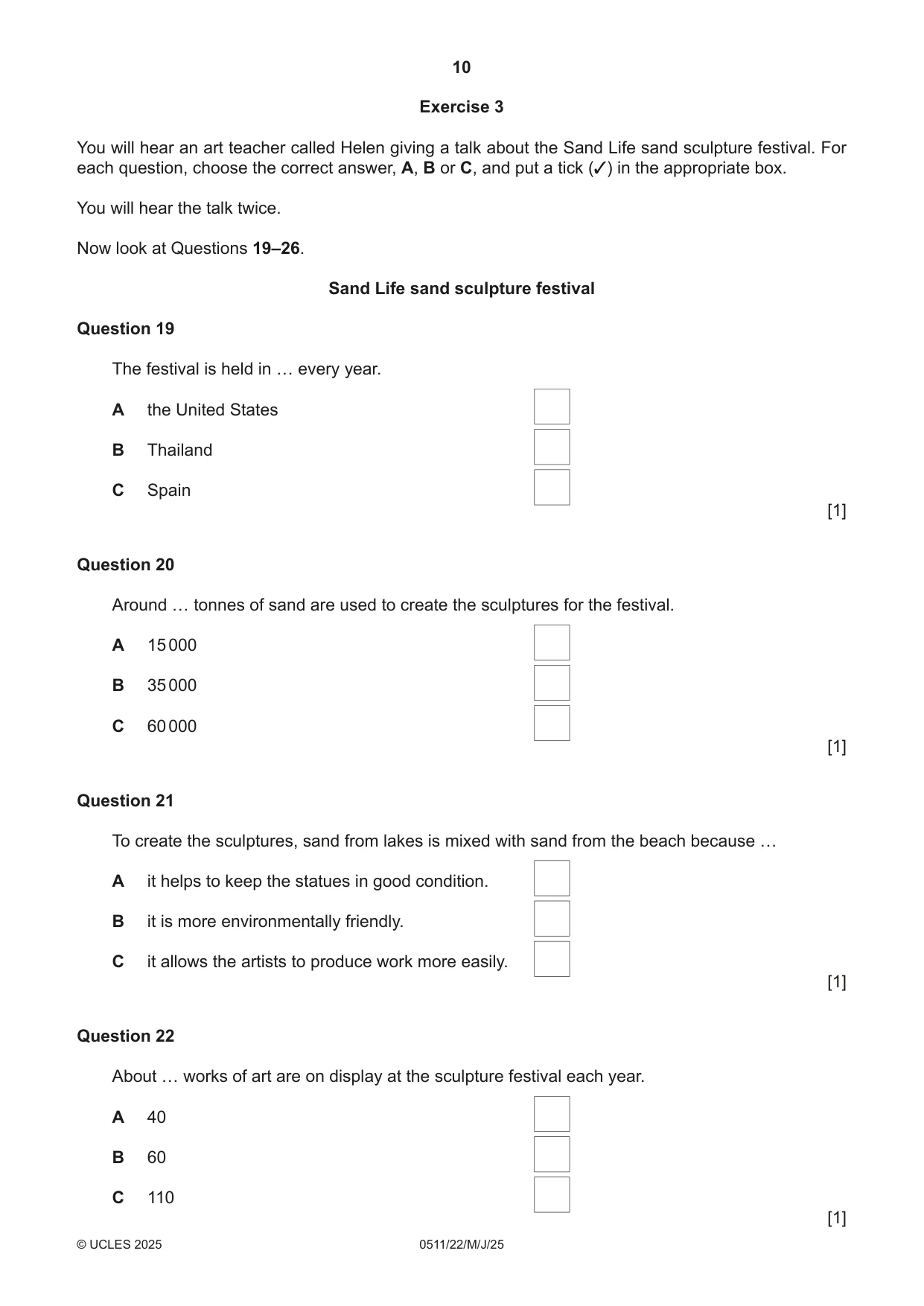Cambridge IGCSE English - Second Language (count-in oral) 0511 2025 May/June Paper 2 · Variant 2 question paper, page 10 of 16