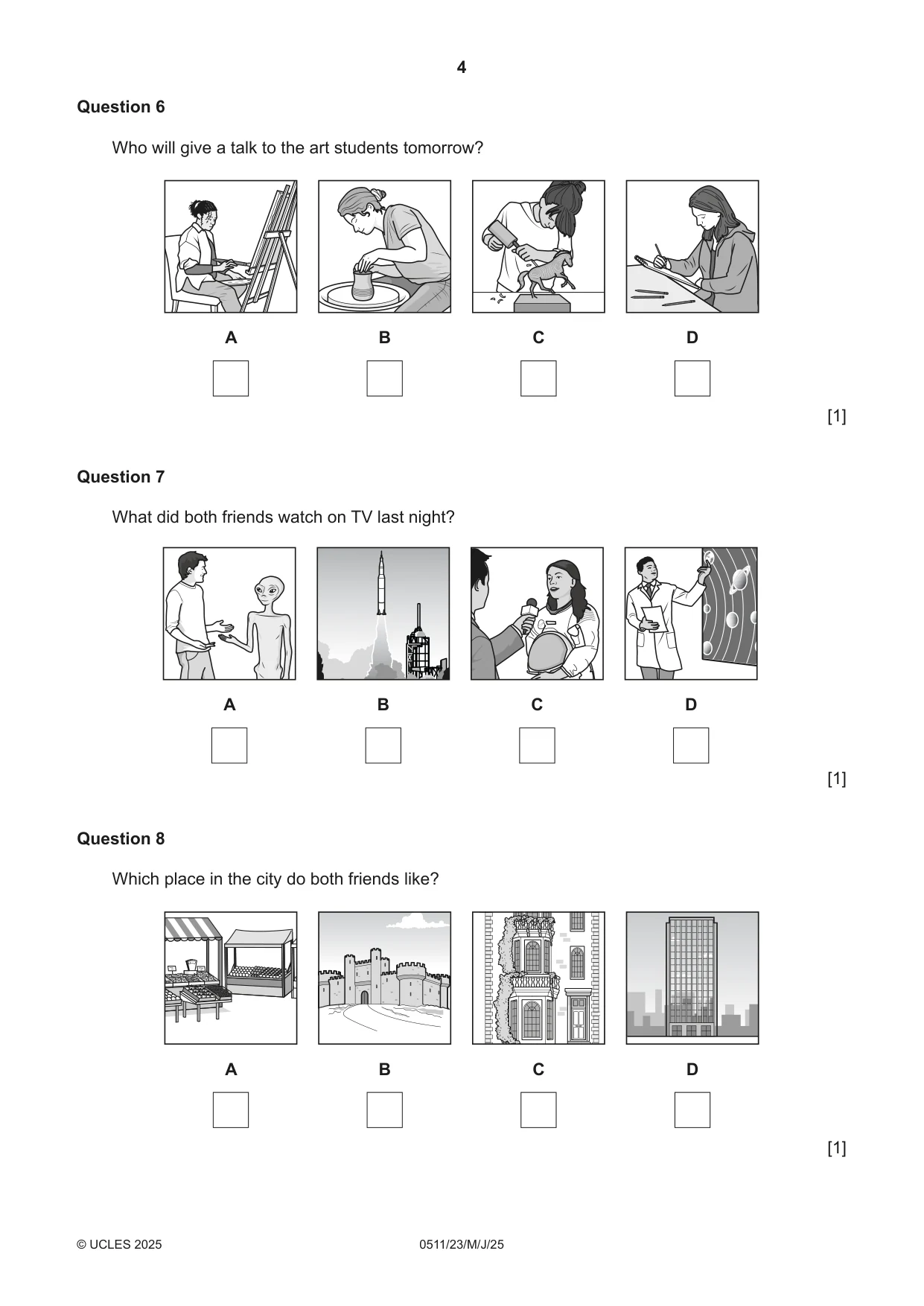Cambridge IGCSE English - Second Language (count-in oral) 0511 2025 May/June Paper 2 · Variant 3 question paper, page 4 of 16