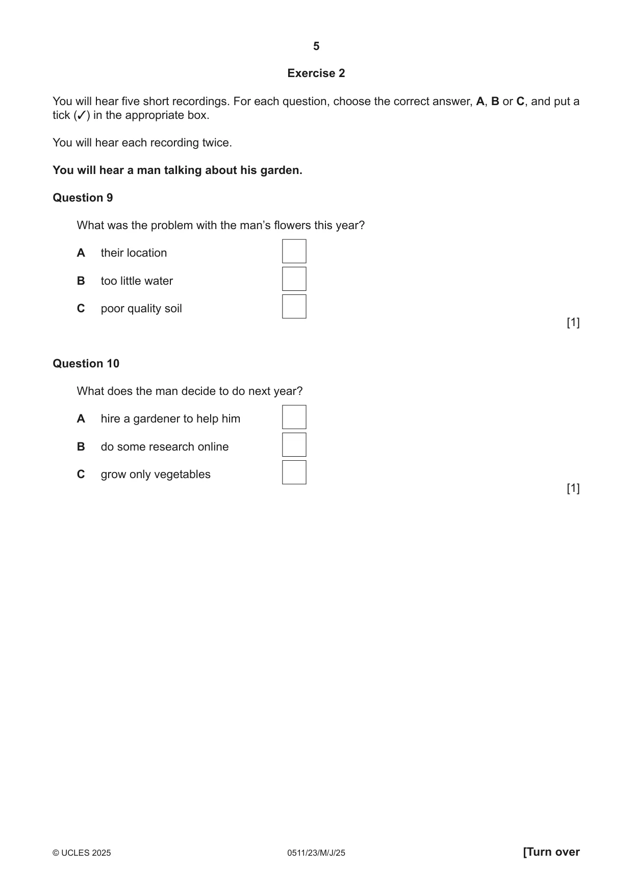 Cambridge IGCSE English - Second Language (count-in oral) 0511 2025 May/June Paper 2 · Variant 3 question paper, page 5 of 16