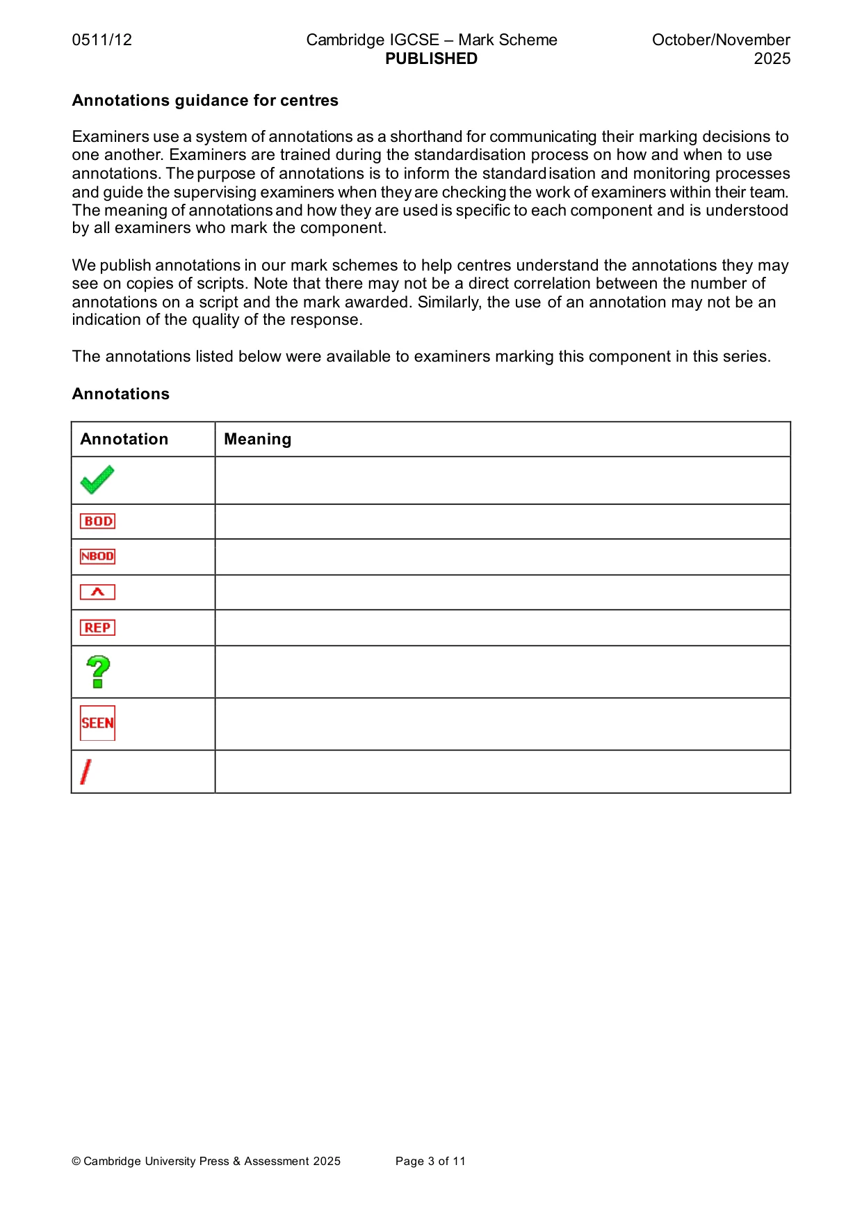 Mark scheme, page 3 of 11