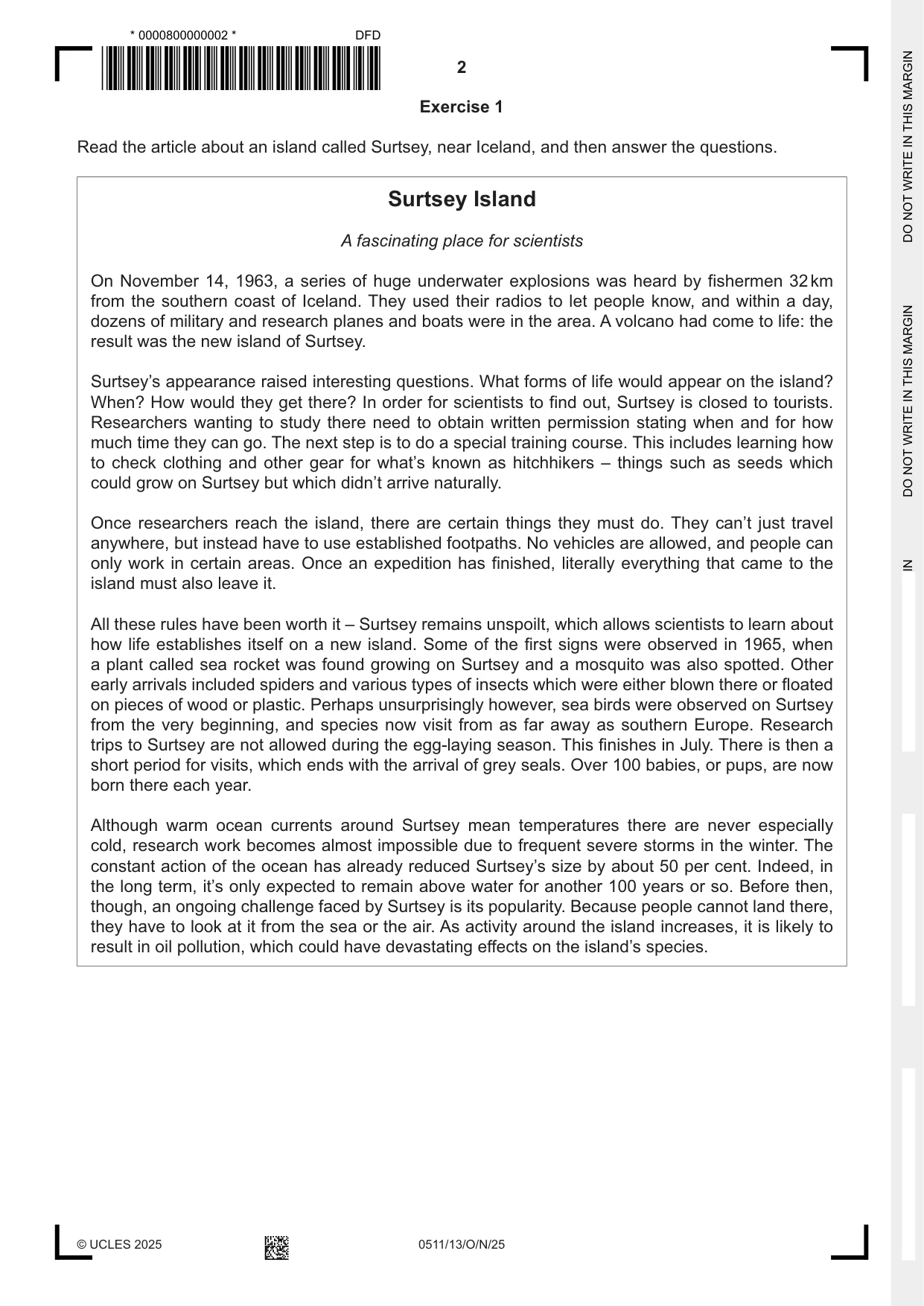 Cambridge IGCSE English - Second Language (count-in oral) 0511 2025 Oct/Nov Paper 1 · Variant 3 question paper, page 2 of 16