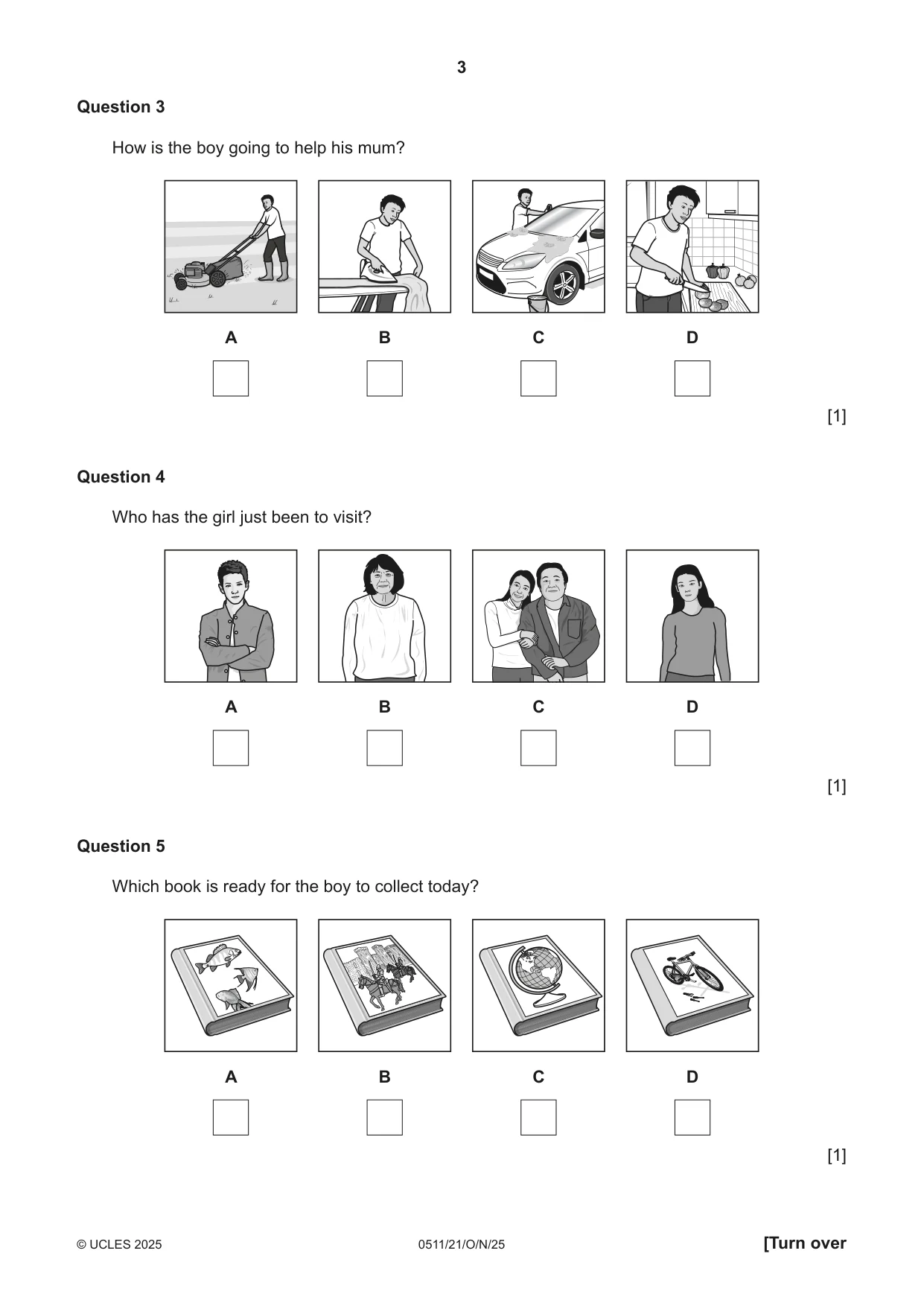 Cambridge IGCSE English - Second Language (count-in oral) 0511 2025 Oct/Nov Paper 2 · Variant 1 question paper, page 3 of 16