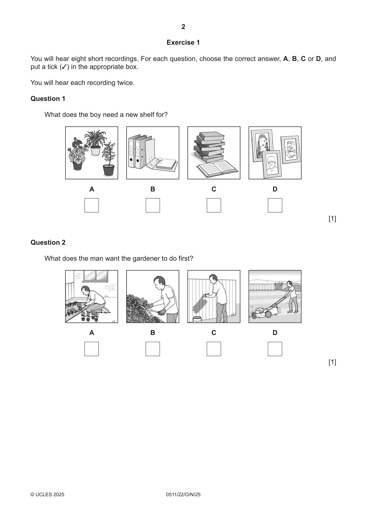 Cambridge IGCSE English - Second Language (count-in oral) 0511 2025 Oct/Nov Paper 2 · Variant 2 question paper, page 2 of 16