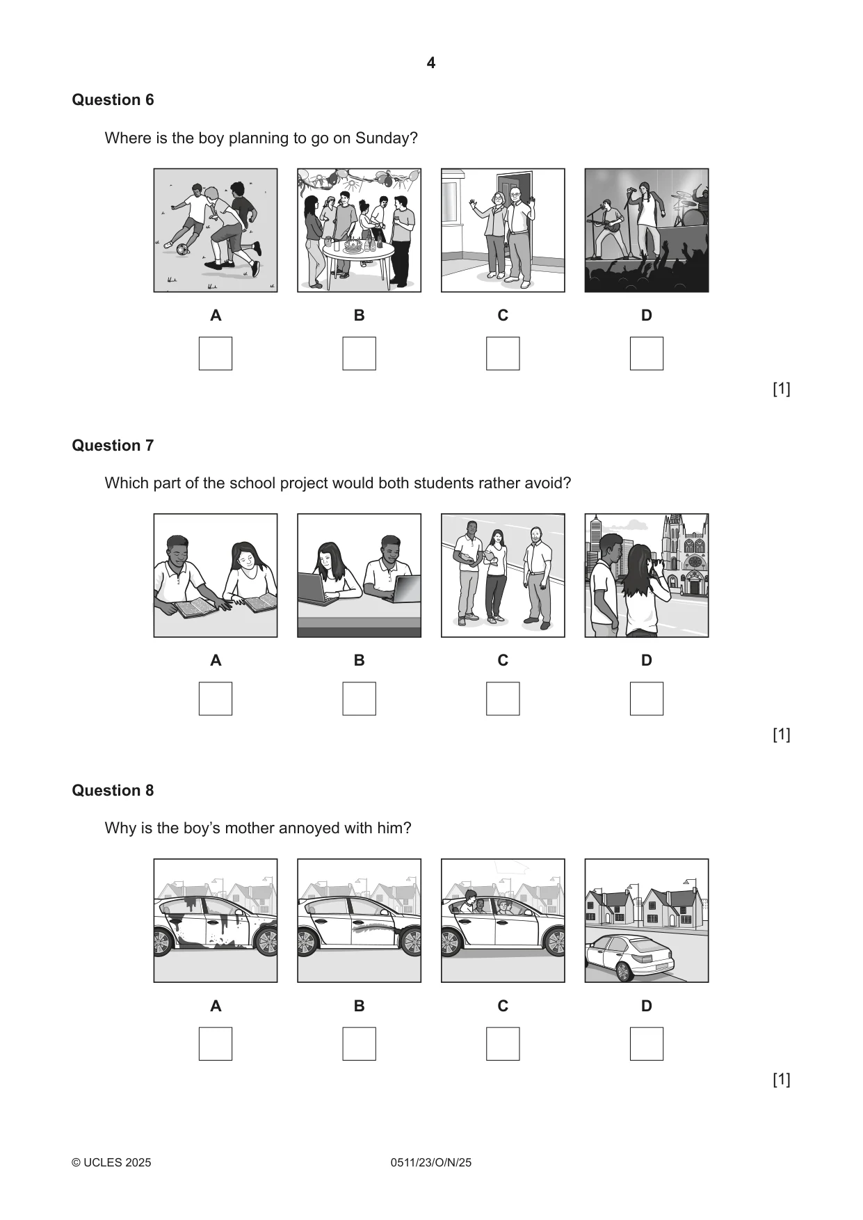 Cambridge IGCSE English - Second Language (count-in oral) 0511 2025 Oct/Nov Paper 2 · Variant 3 question paper, page 4 of 16