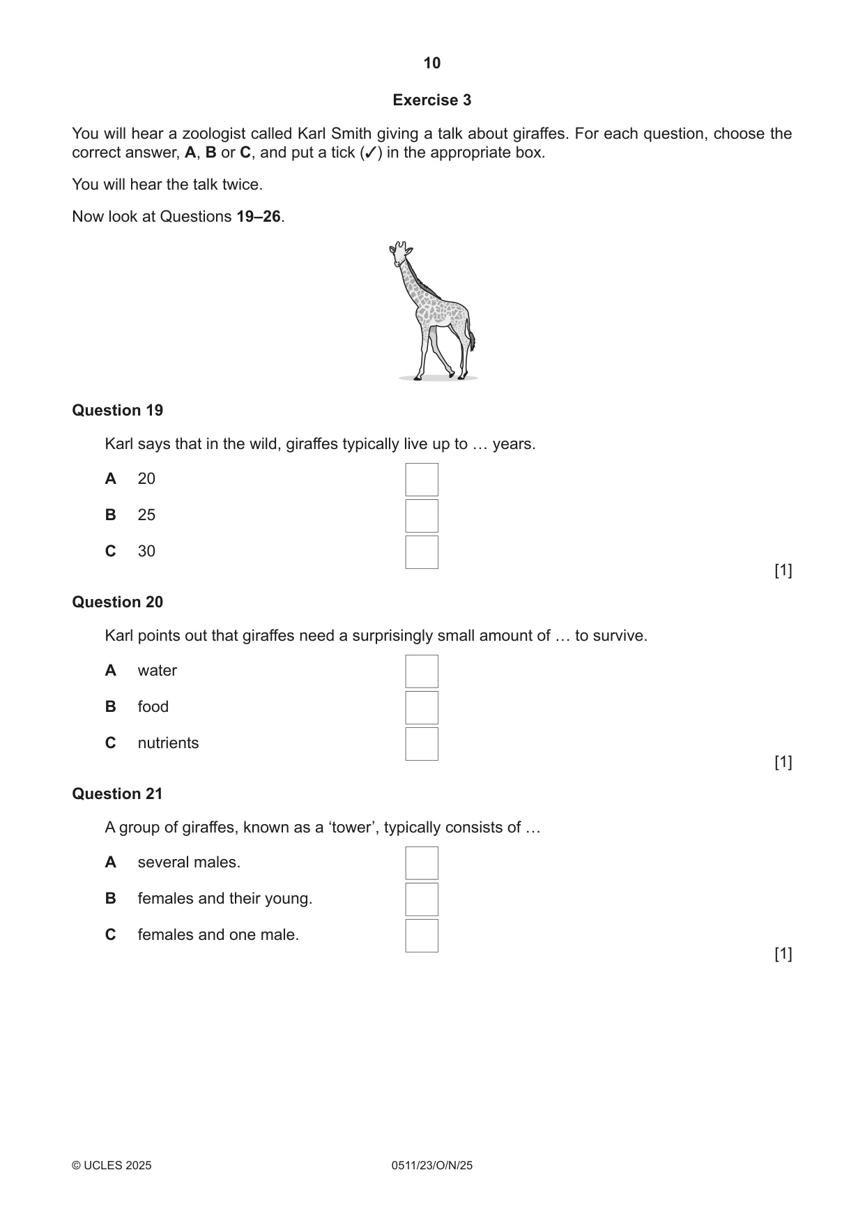 Cambridge IGCSE English - Second Language (count-in oral) 0511 2025 Oct/Nov Paper 2 · Variant 3 question paper, page 10 of 16