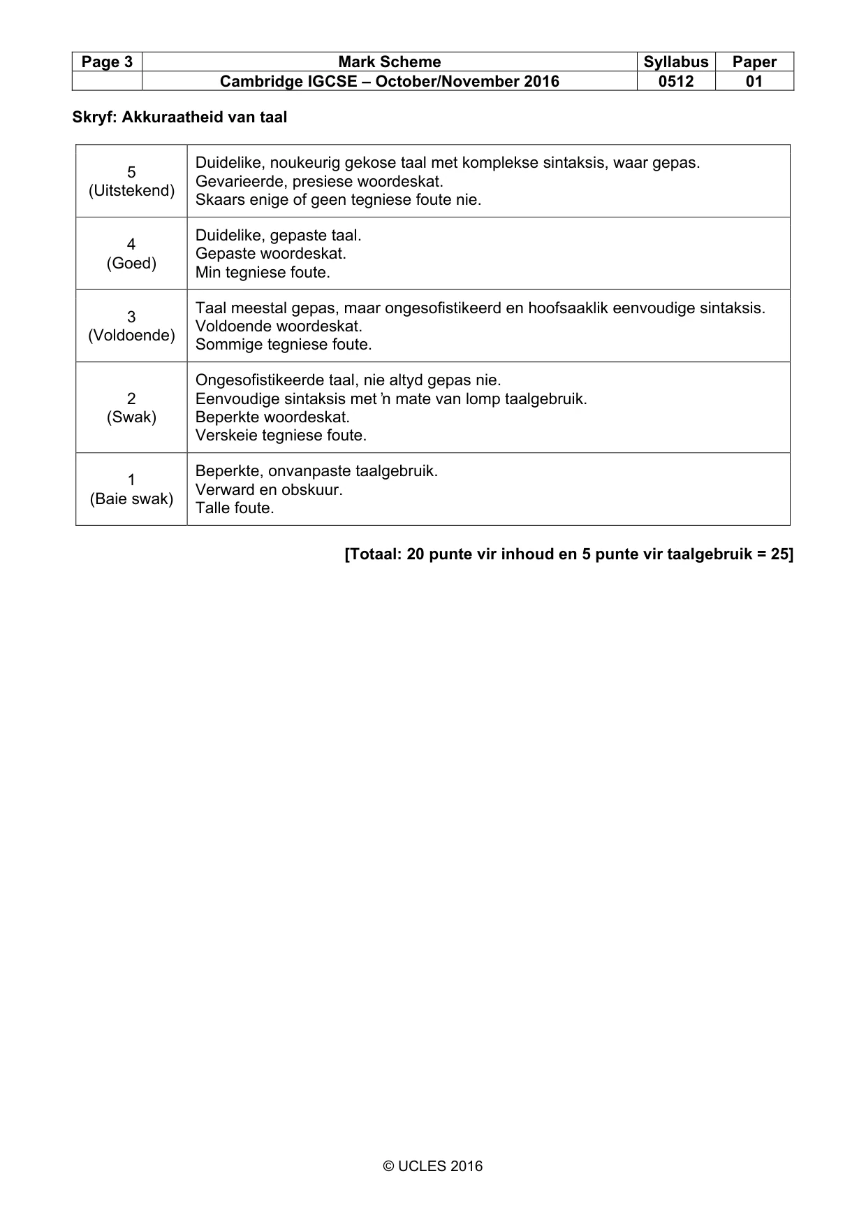 Mark scheme, page 3 of 6