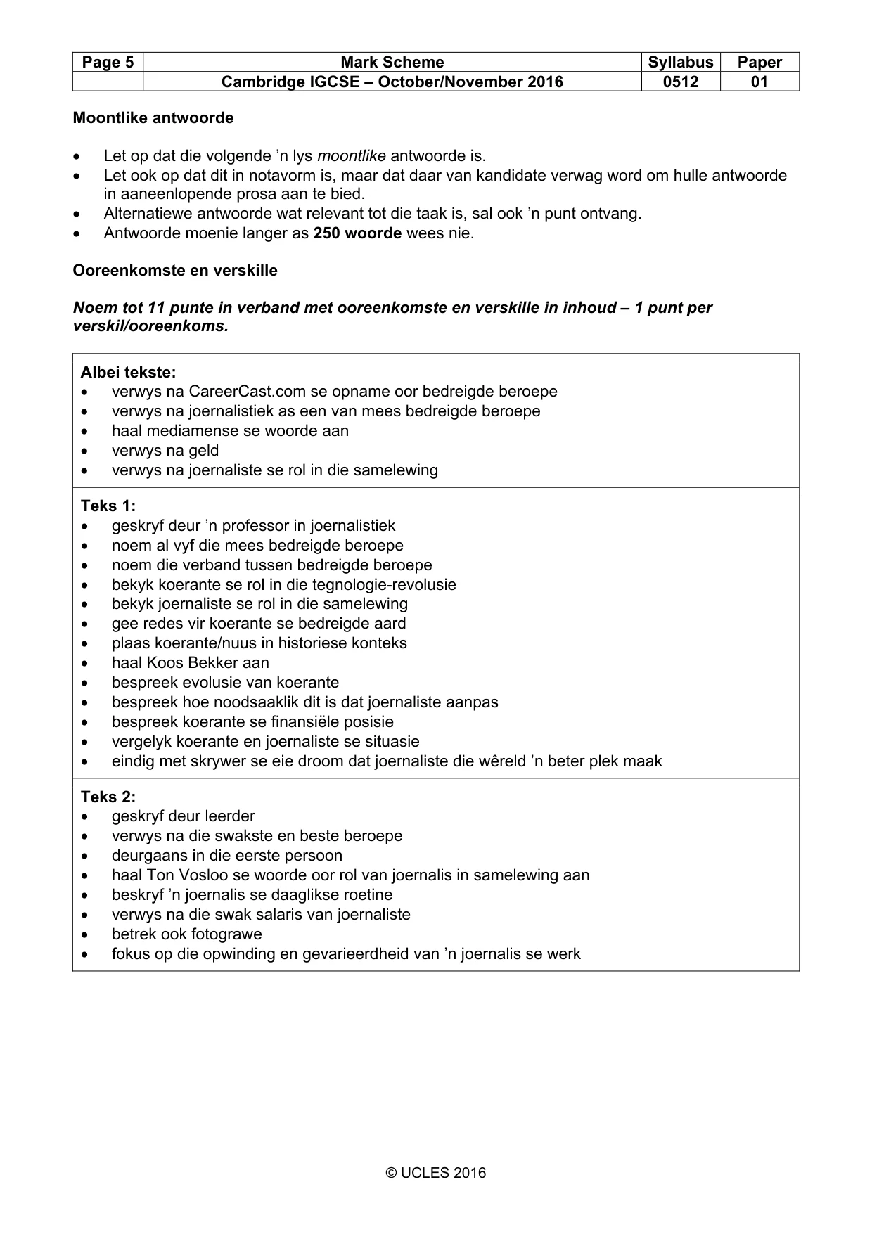 Mark scheme, page 5 of 6