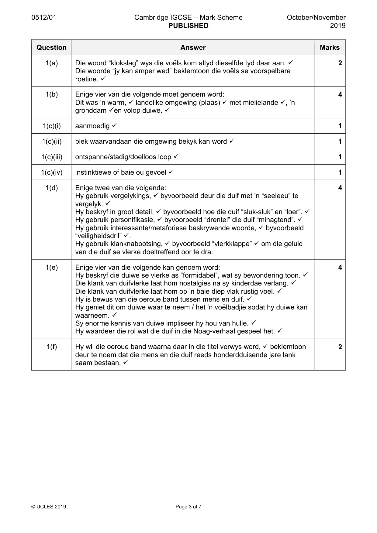 Mark scheme, page 3 of 7