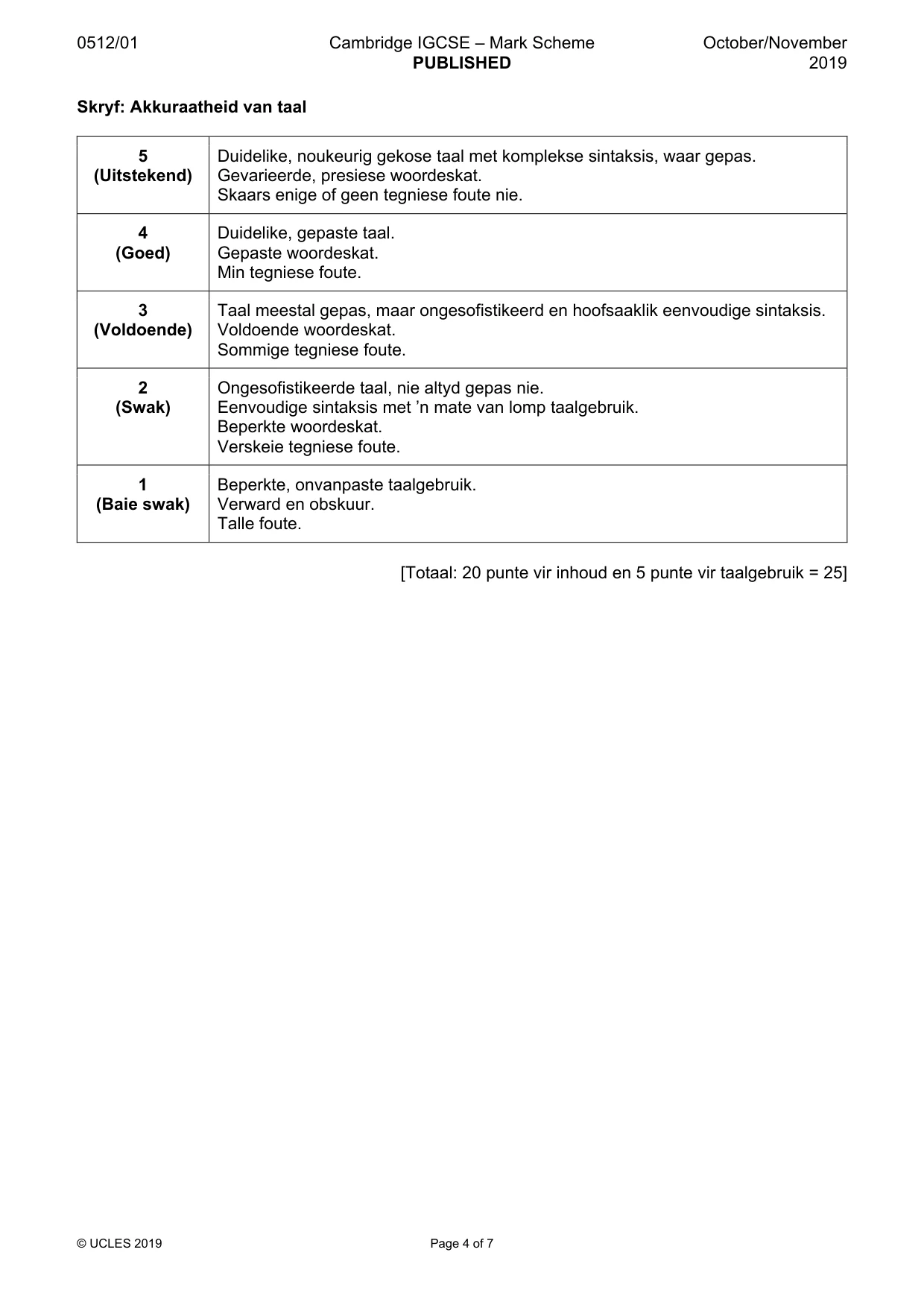 Mark scheme, page 4 of 7