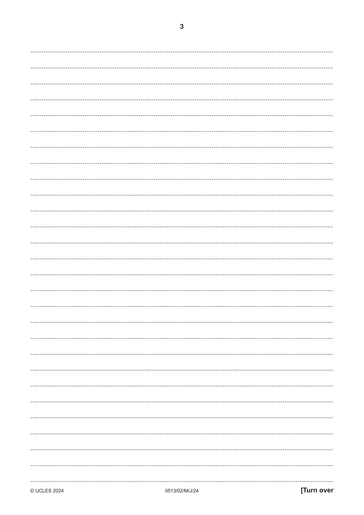 Cambridge IGCSE Turkish - First Language 0513 2024 May/June Paper 2 · Variant 0 question paper, page 3 of 12
